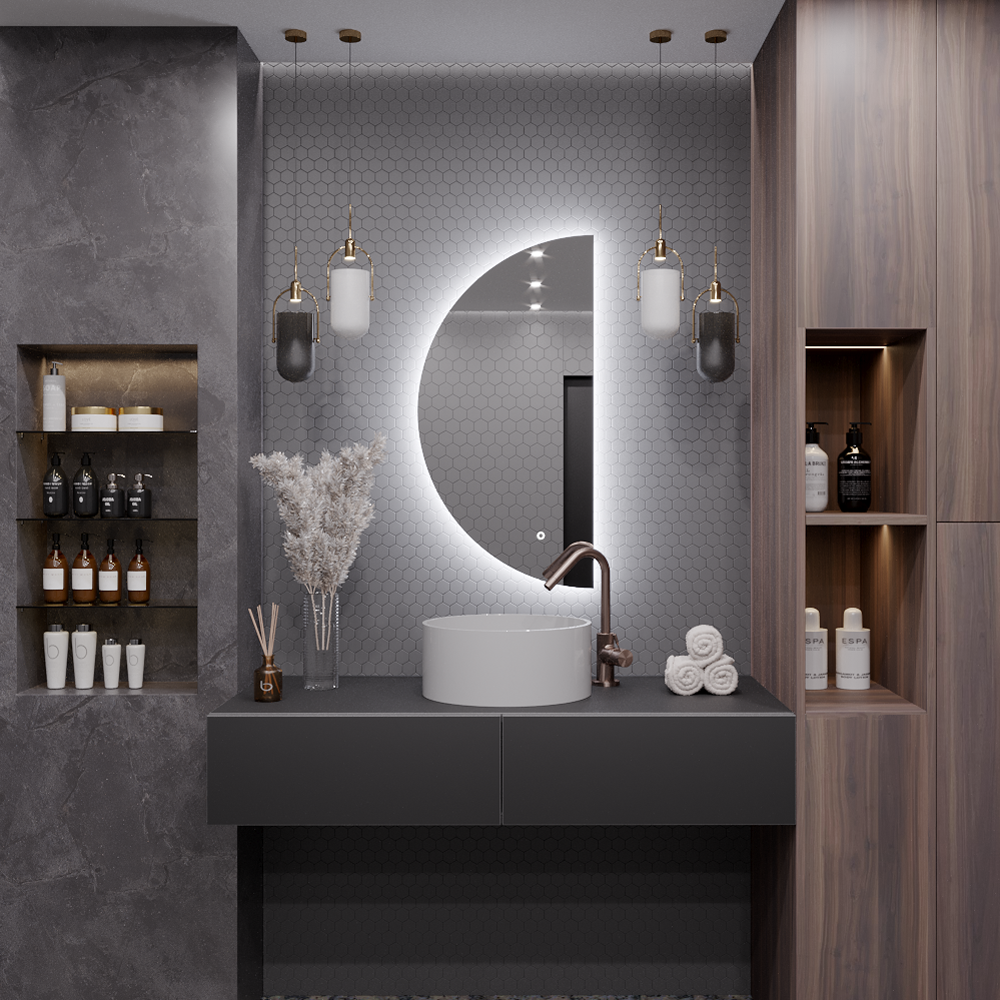 Изображение товара Зеркало для ванной Alias Муза 1/2 с подсветкой 50x100 см, сенсорное, LED