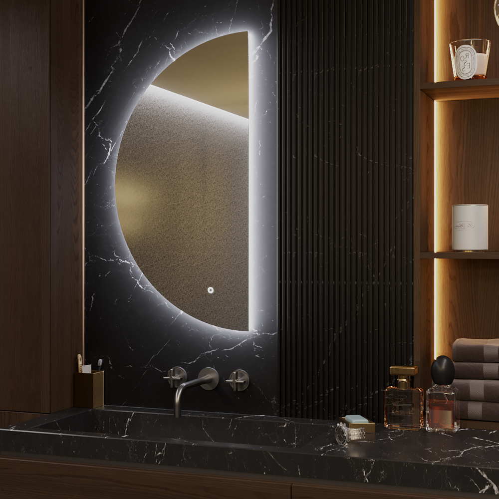 Изображение товара Зеркало для ванной Alias Муза 1/2 m120601R с подсветкой 60x120см