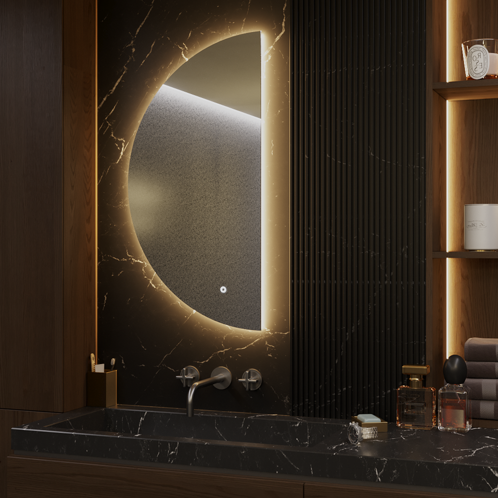 Изображение товара Зеркало в ванную Alias Муза 1/2 с подсветкой 150x75 см сенсорная LED