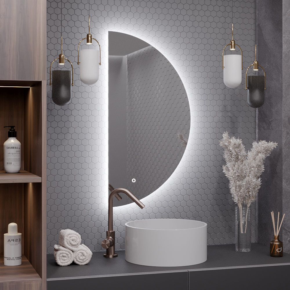 Изображение товара Зеркало в ванную Alias Муза 1/2 с подсветкой 45x90см сенсорное LED