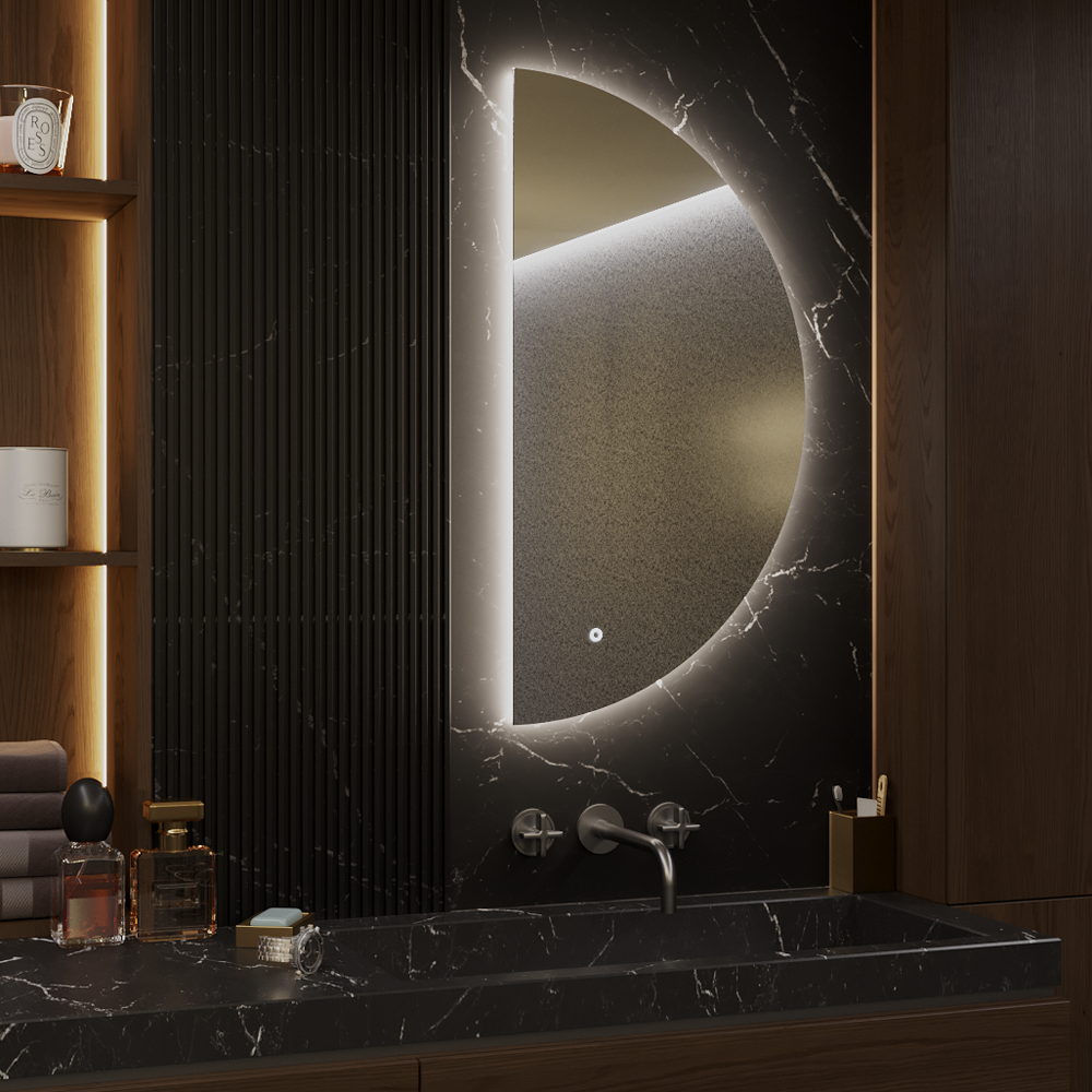 Изображение товара Зеркало для ванной Alias Муза 1/2 с подсветкой 45x90 см сенсорное и регулируемой яркостью