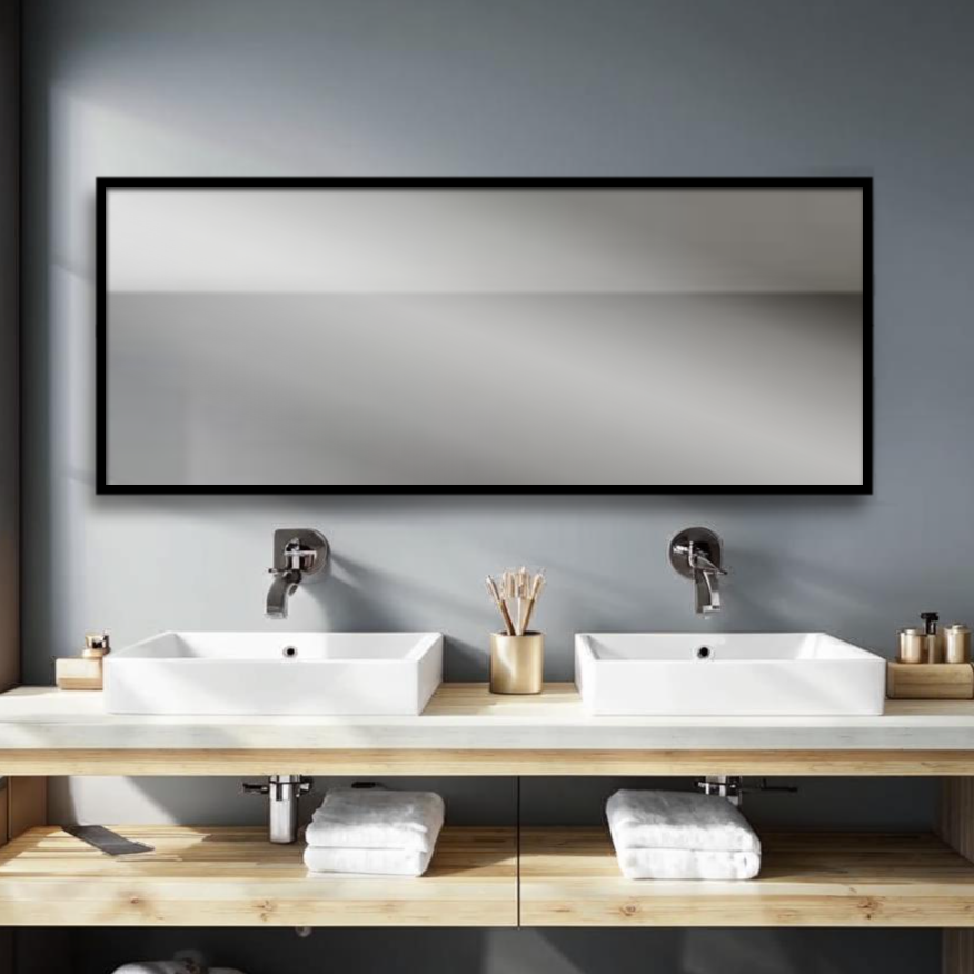 Изображение товара Зеркало для ванны Alias Квартал 80x160 в чёрной алюминиевой раме