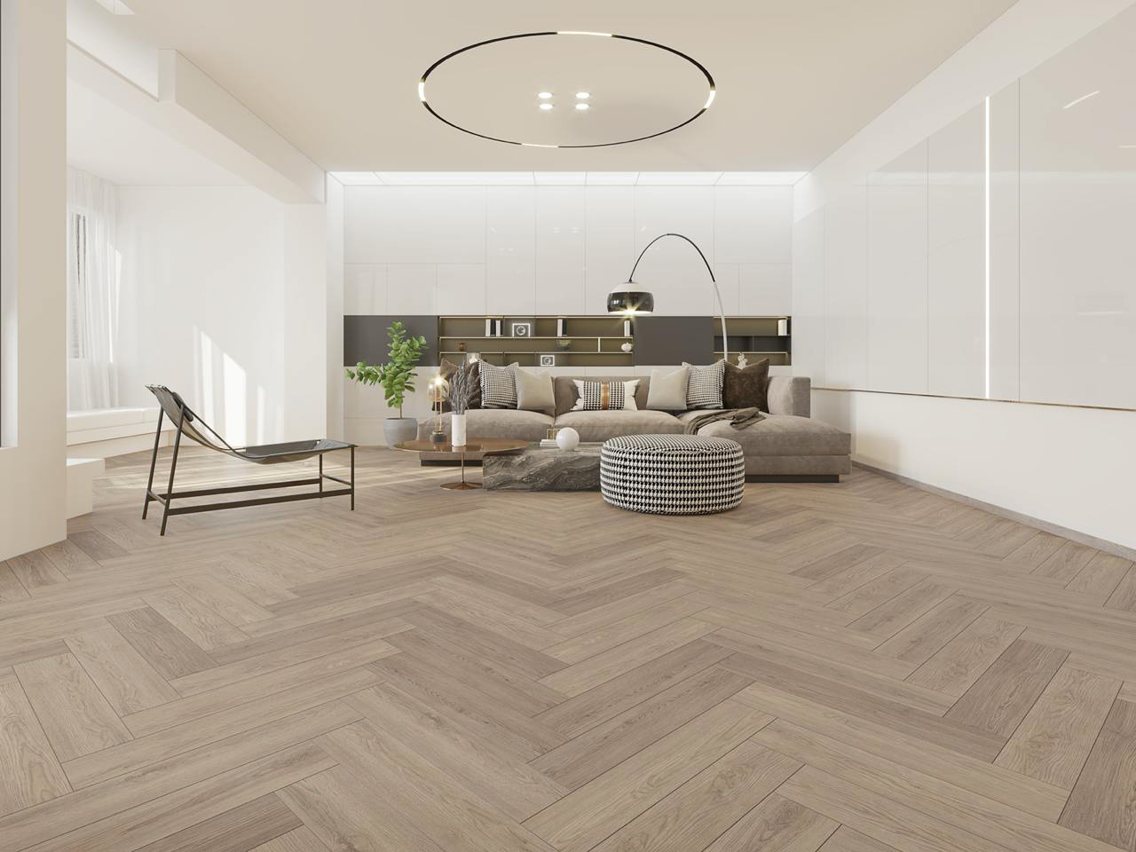 Изображение товара SPC плитка I-Floors Herringbone Дуб Хартхайм 4.5 мм 1.15 м² водостойкий премиум пол