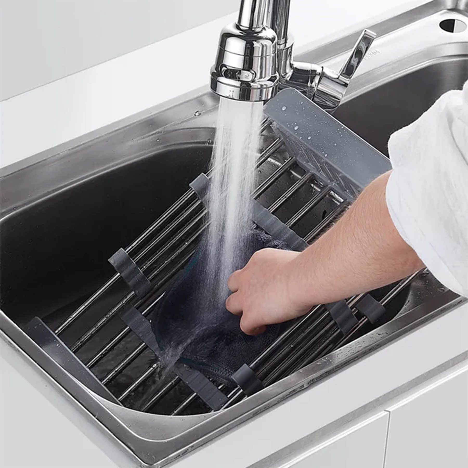 Изображение товара Держатель для аксессуаров Diadonna D01A из нержавеющей стали раздвижной для мойки