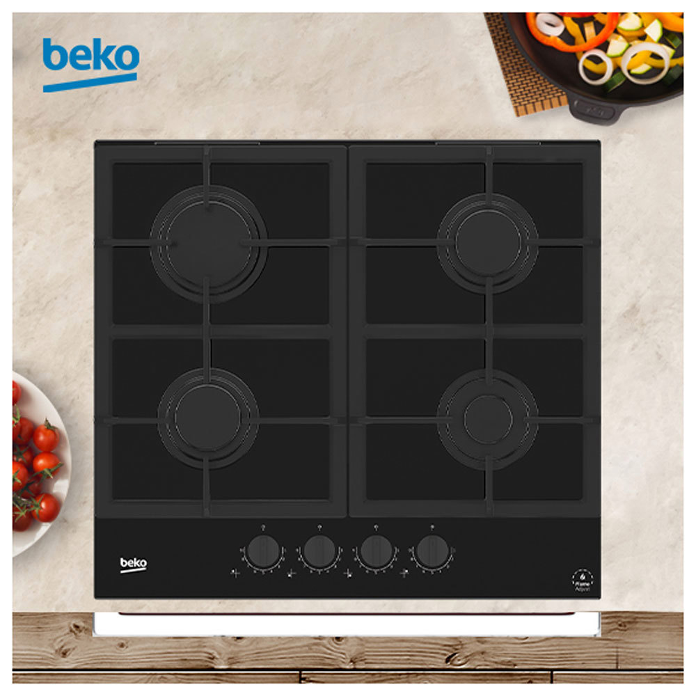 Изображение товара Газовая варочная панель Beko Hilg 64325 Sdx 58.50 см 4 конфорки цвет черный