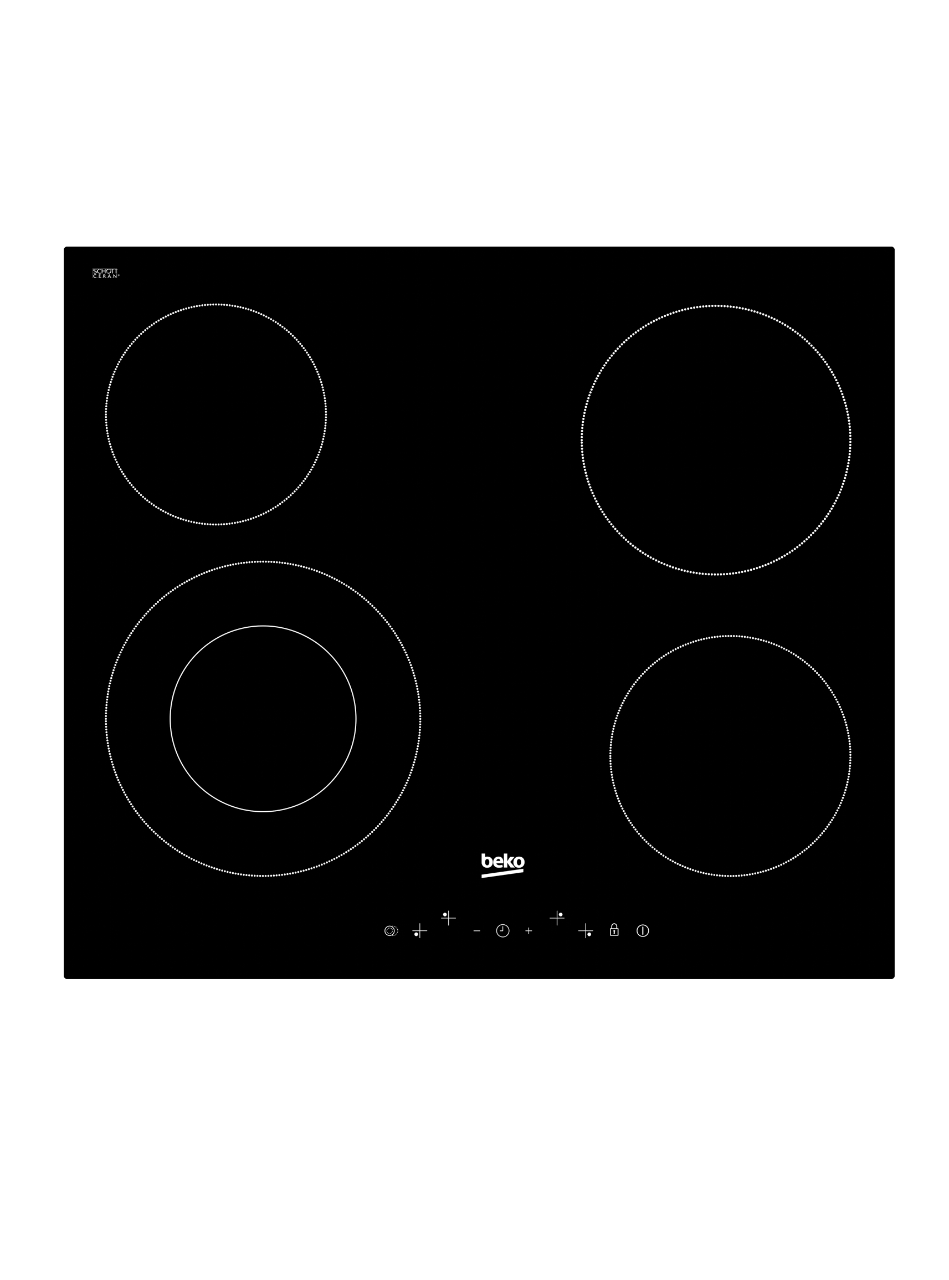 Изображение товара Электрическая варочная панель Beko Hic64402T 58 см 4 конфорки цвет черный