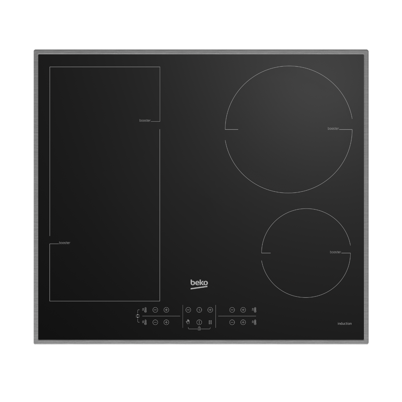 Изображение товара Электрическая варочная панель BEKO HII 64200 FMTX 4 индукционные конфорки 58 см черная
