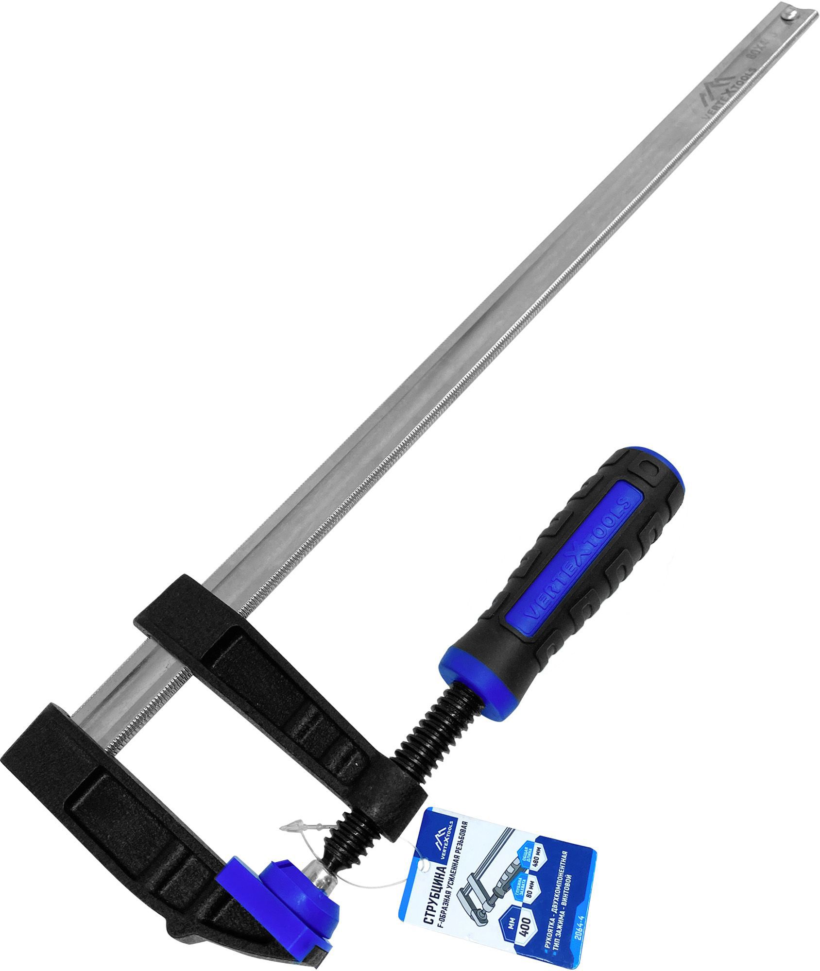 Изображение товара F-образная струбцина Vertextools 2064-4 400 мм универсальный зажим инструмент