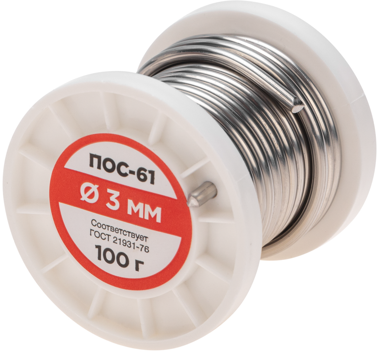 Изображение товара Припой Rexant ПОС-61 диаметр 3 мм, 100 г для пайки металлов