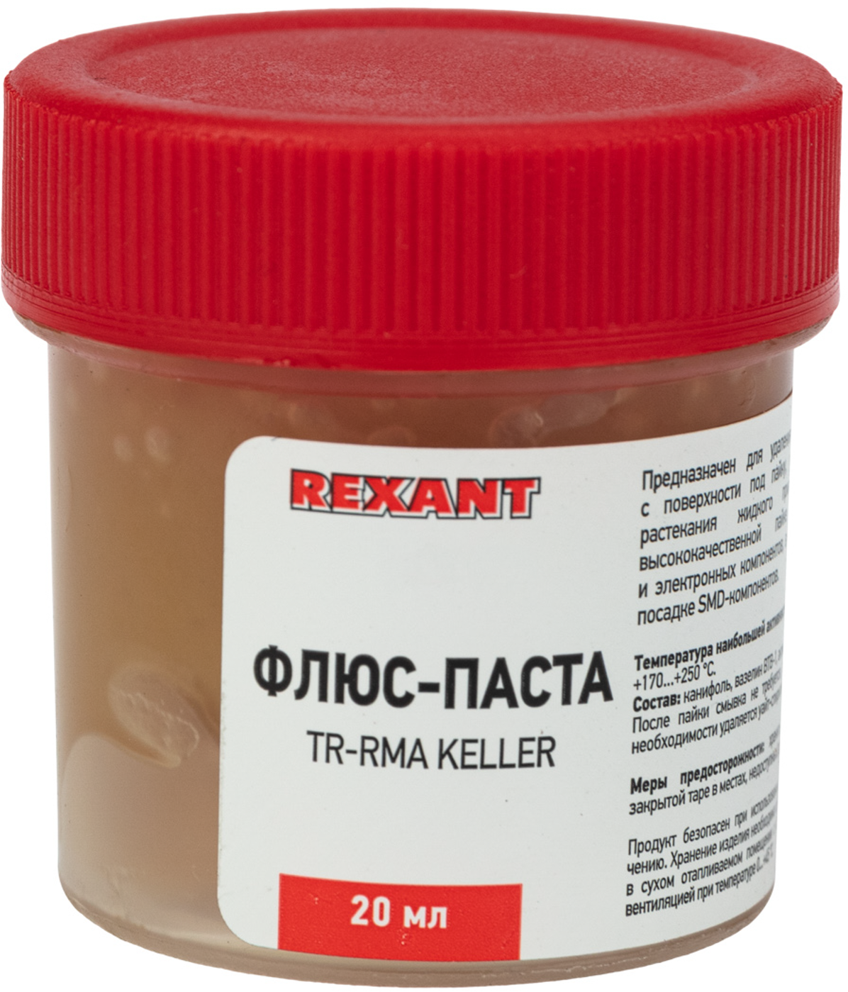 Изображение товара Флюс для пайки Rexant TR-RM Keller 09-3691-1 20 мл для электроники и металлов