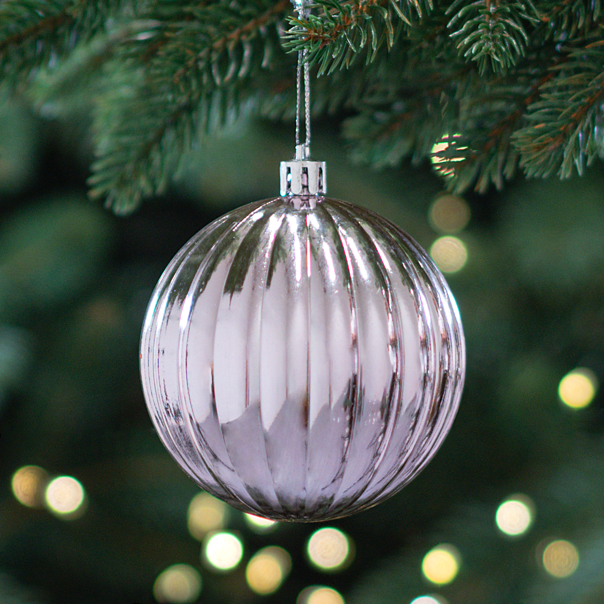 Изображение товара Елочное украшение Шар с объемным узором Christmas ø8 см пластик цвет розовый