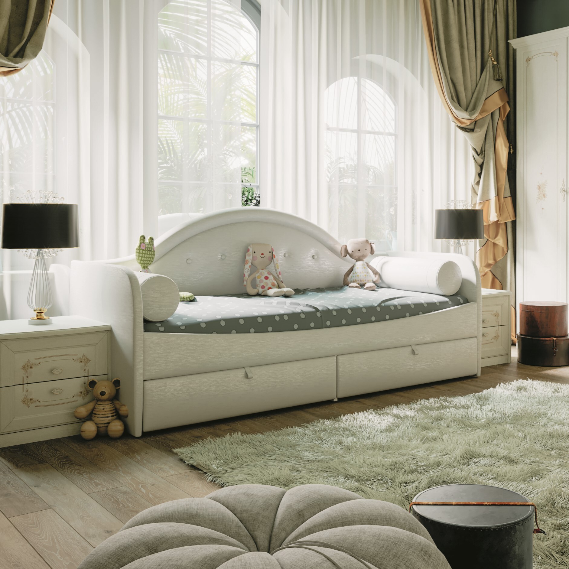 Изображение товара Кровать ТриЯ Адель 113150 100x204.5 см цвет кремовый