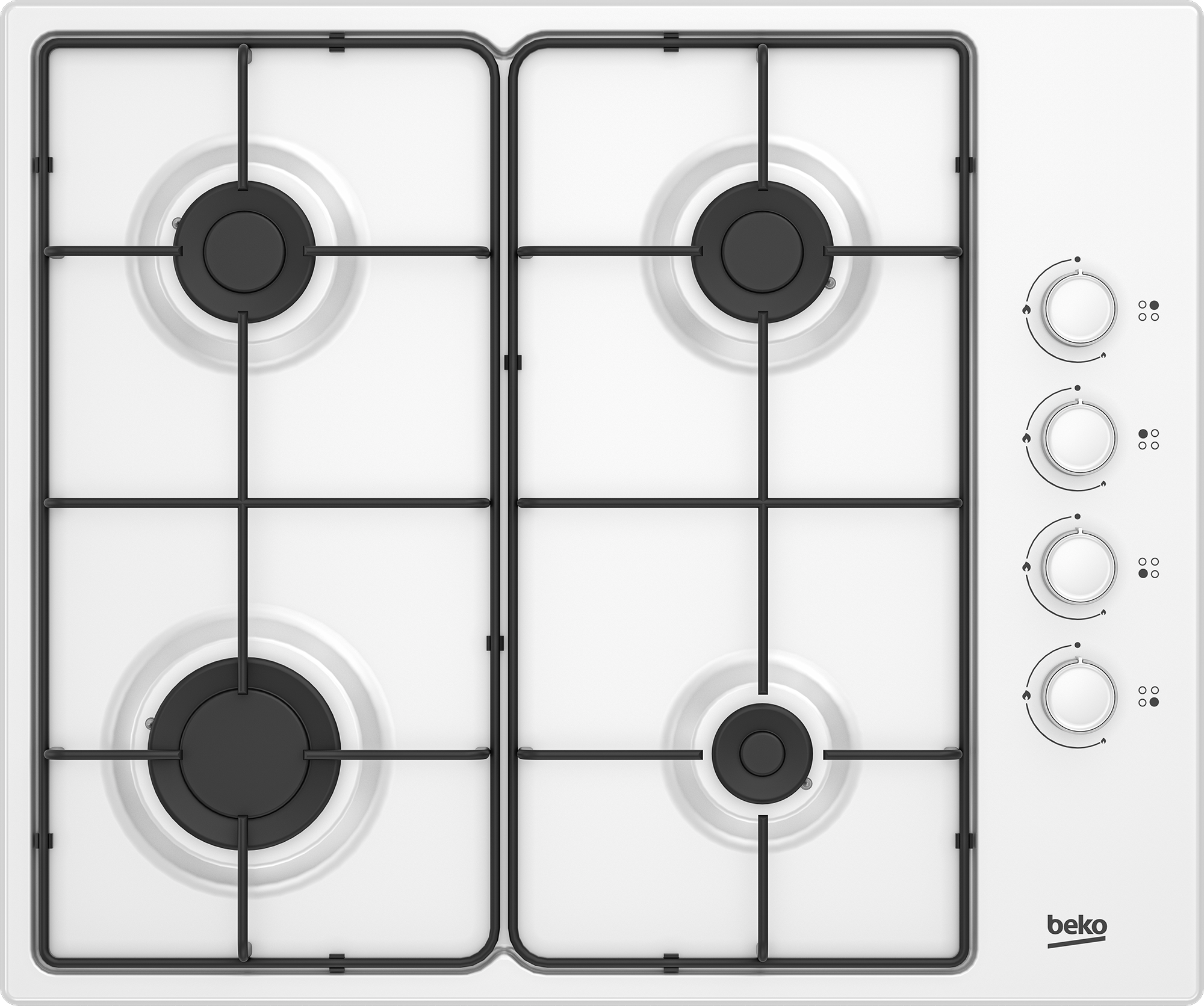 Изображение товара Газовая варочная панель Beko HIGG 64123 SW 61 см 4 конфорки белая