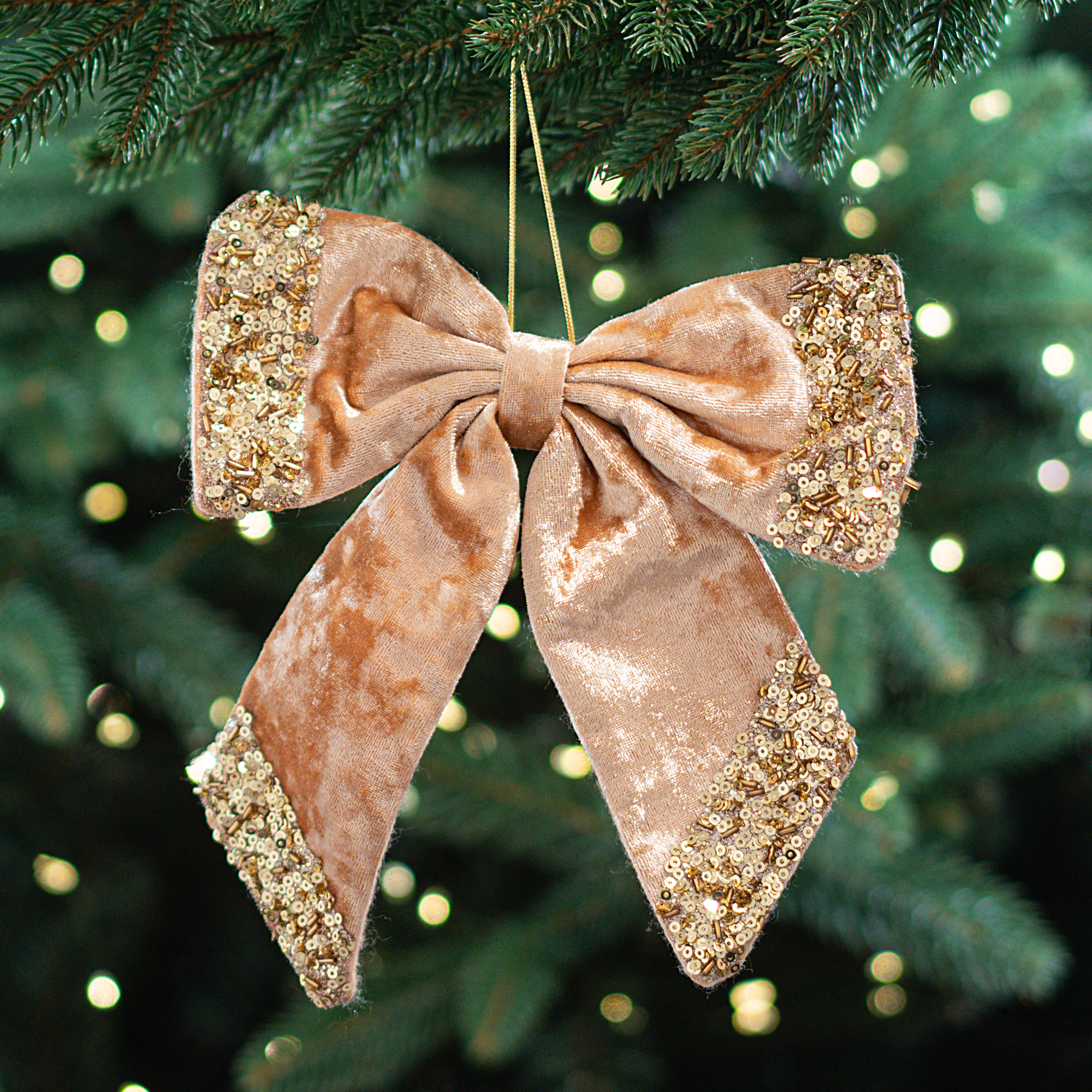 Изображение товара Декоративное Украшение Бант 22х20 см Золотистый для Праздников