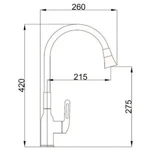 Смеситель для кухни Haiba HB HB73825-3 общая высота 42 см цвет оружейная сталь - 8