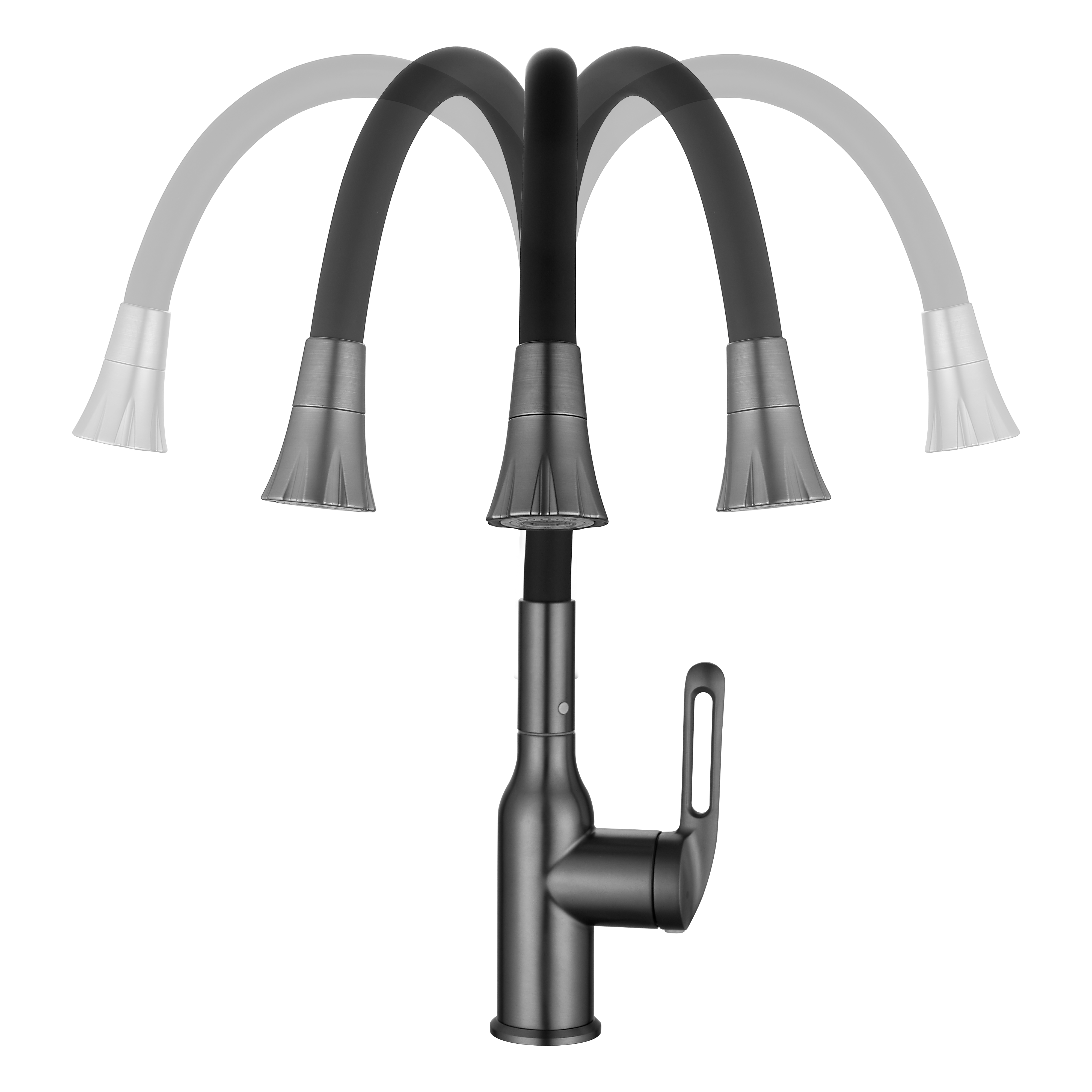 Смеситель для кухни Haiba HB HB73825-3 общая высота 42 см цвет оружейная сталь - 4