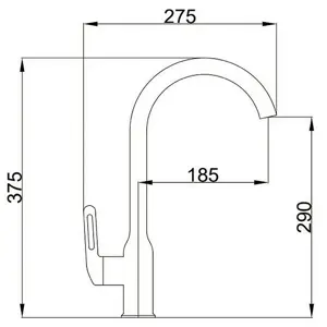 Смеситель для кухни Haiba HB HB70825-3 общая высота 37.5 см цвет оружейная сталь - 7