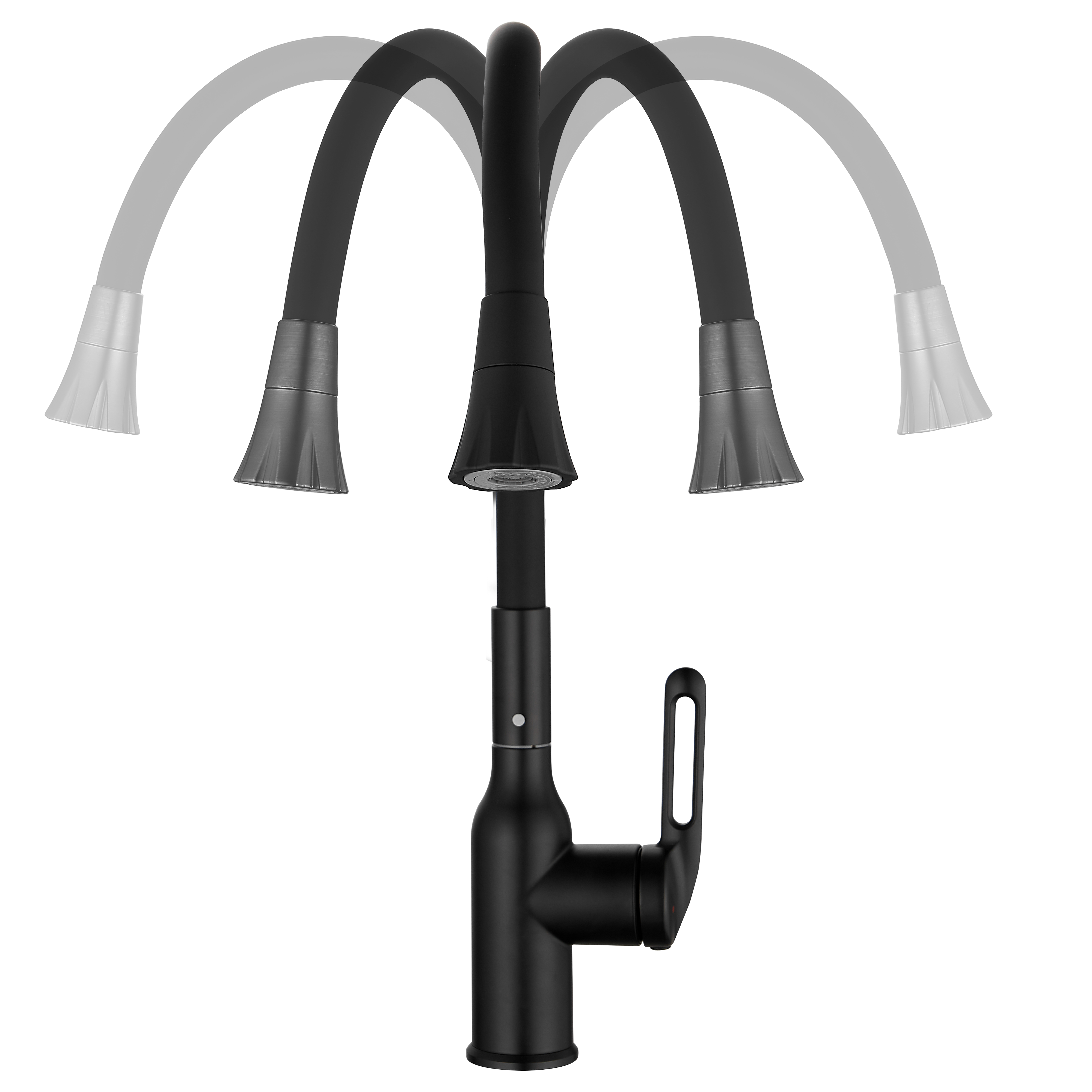 Смеситель для кухни Haiba HB HB73825-7 общая высота 42 см цвет черный - 4