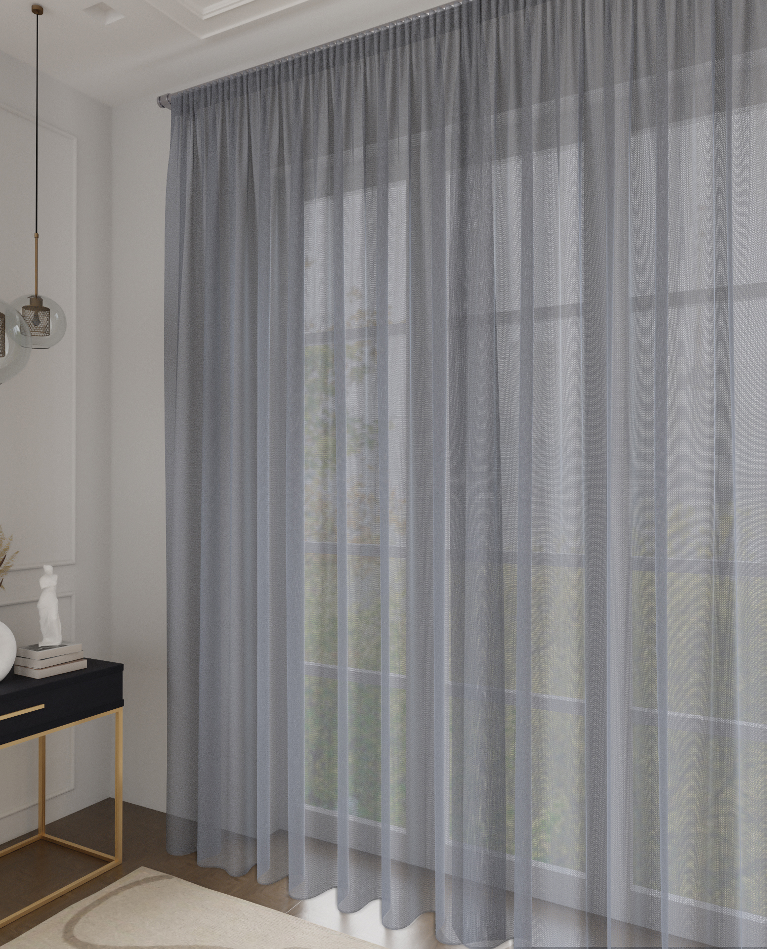 Изображение товара Тюль на ленте Елочка 300x280 см цвет серый