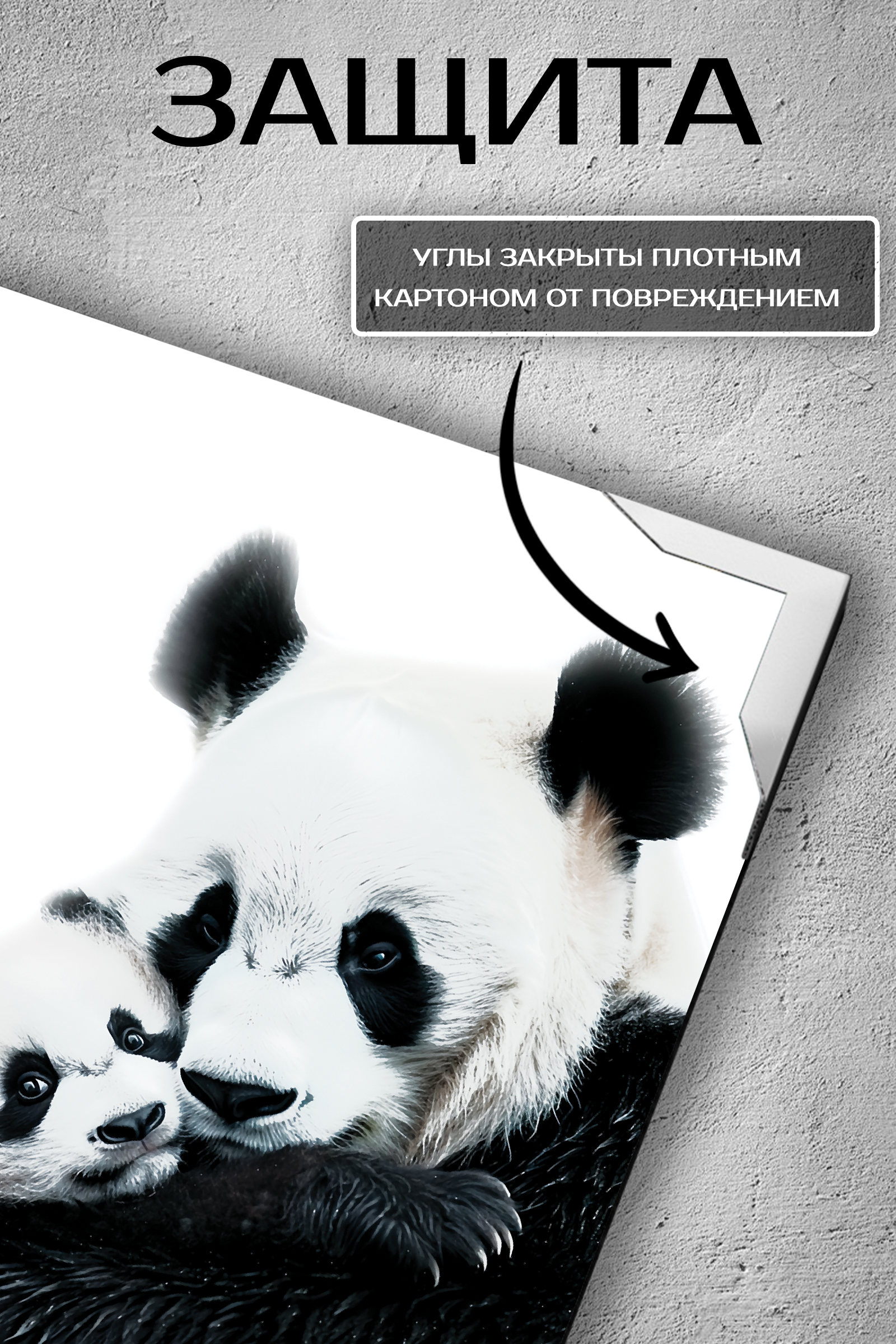 Картина Fbrush Теплые объятия панд 30x30 см - 2
