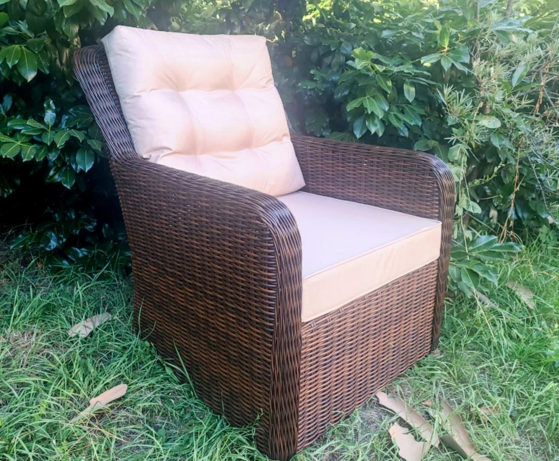 Изображение товара Садовое кресло без подушки Sunset Рио Гранде 70 см x 85 см x 95 см искусственный ротанг коричневый 1 шт