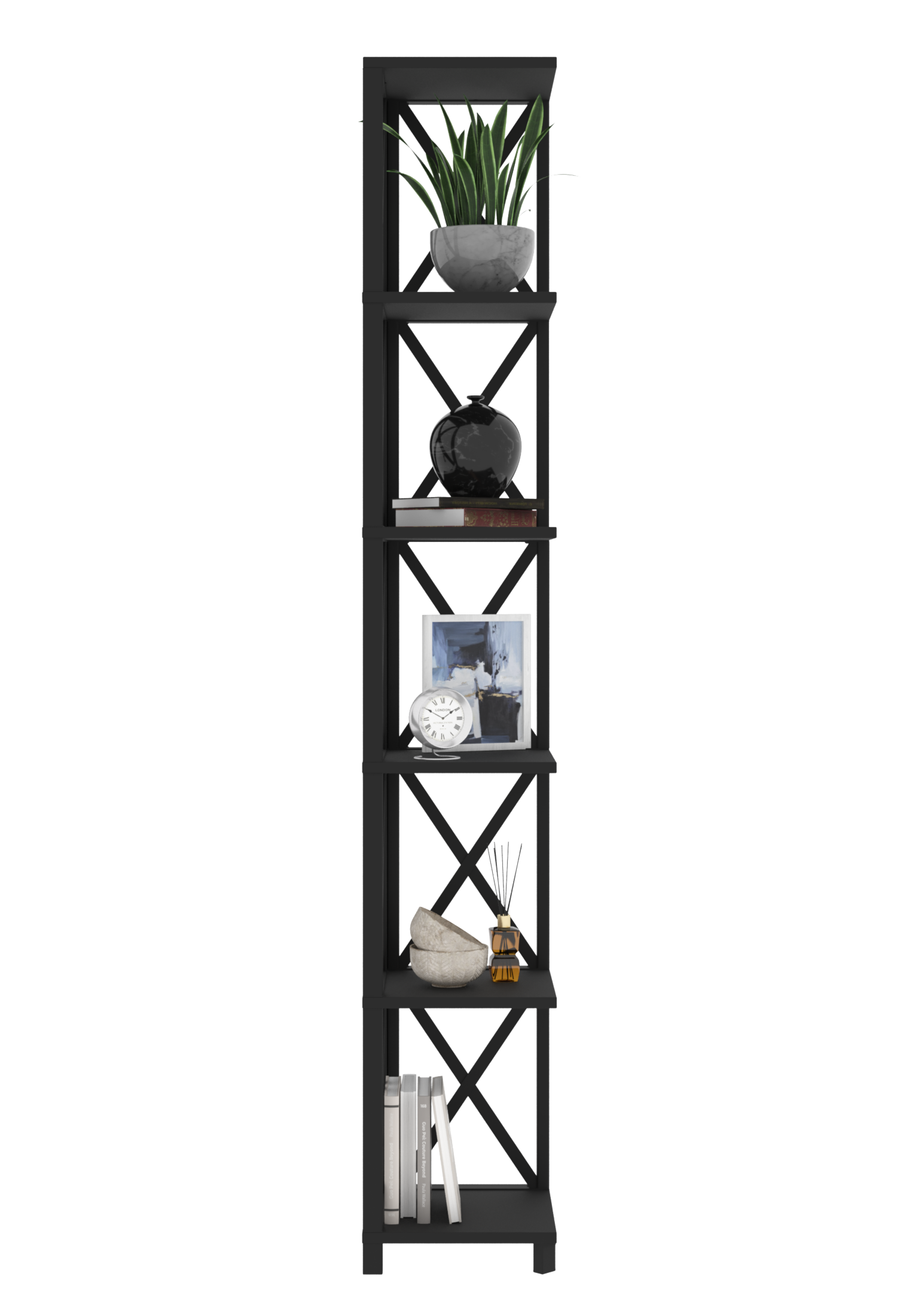 Изображение товара Стеллаж с полками Make mebel Лофт Слим-6 29x182x29 см нагрузка до 20 кг металл цвет черный