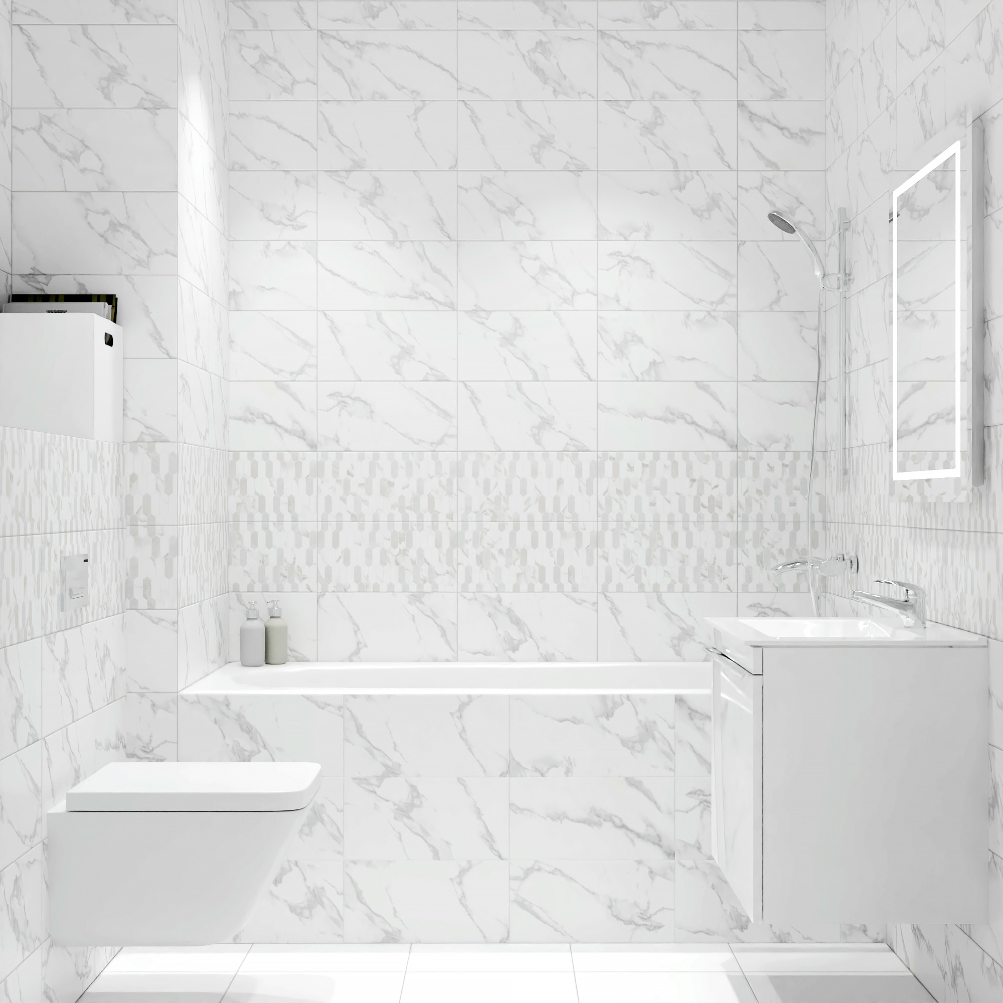 Изображение товара Плитка настенная KREAFORTA Mersey Calacatta 20x40 см 1.2 м² матовый цвет серый