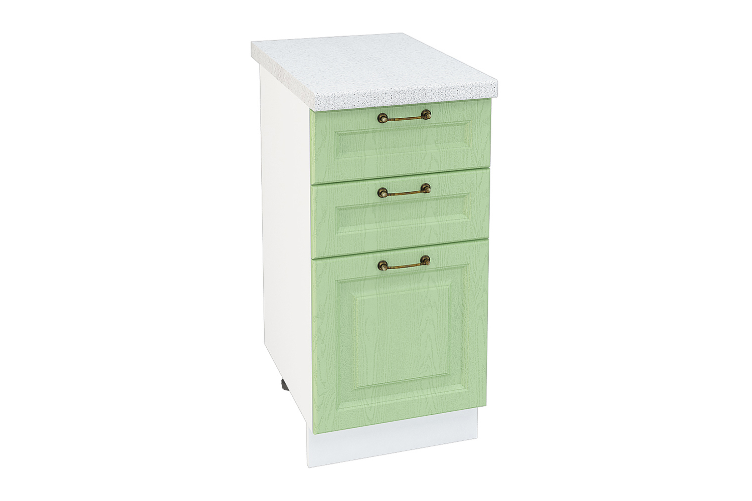Изображение товара Напольный шкаф Франция 3 ящика светло-зеленый из МДФ и ЛДСП 40x81.6x47.8 см