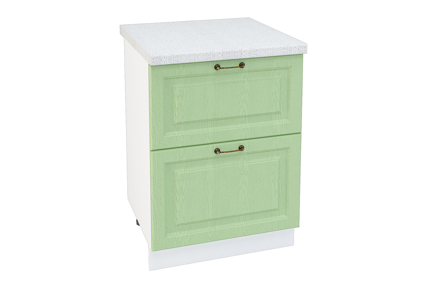 Изображение товара Напольный шкаф Франция с ящиками 60x81.60x47.80 см фасад светло-зеленый МДФ каркас белый ЛДСП Kameol УТ000507587