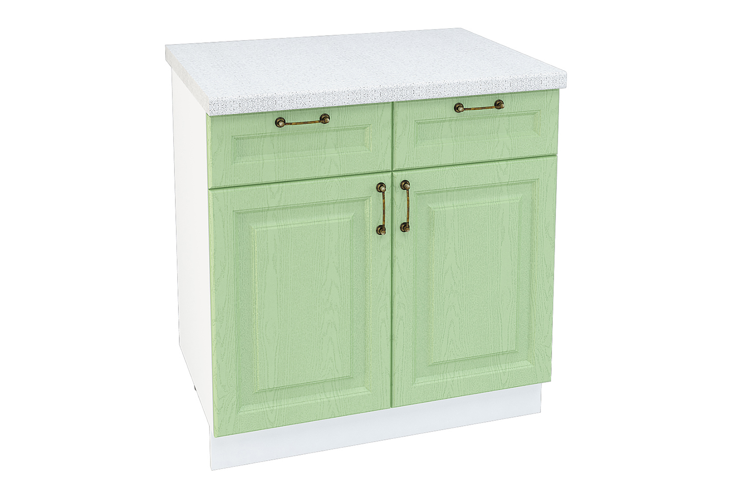 Изображение товара Напольный шкаф Франция с ящиком 80x81.60x47.80 см фасад светло-зеленый МДФ каркас белый ЛДСП Kameol