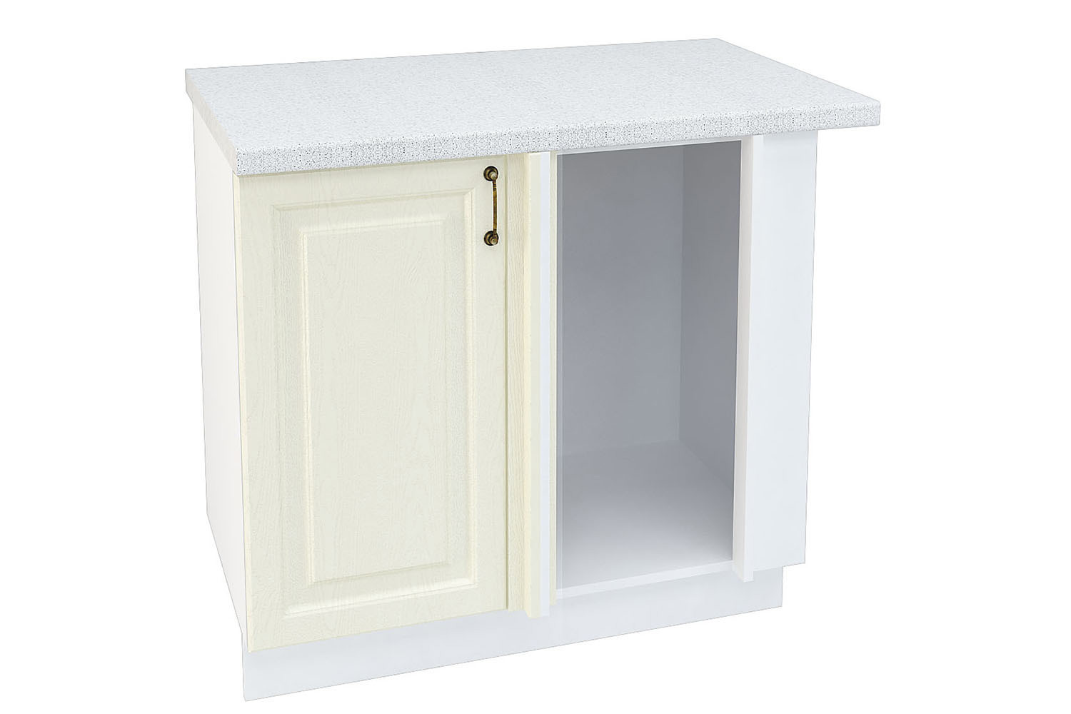 Изображение товара Угловой напольный шкаф Франция 88.80x81.60x57.40 см фасад кремовый МДФ каркас белый ЛДСП Kameol