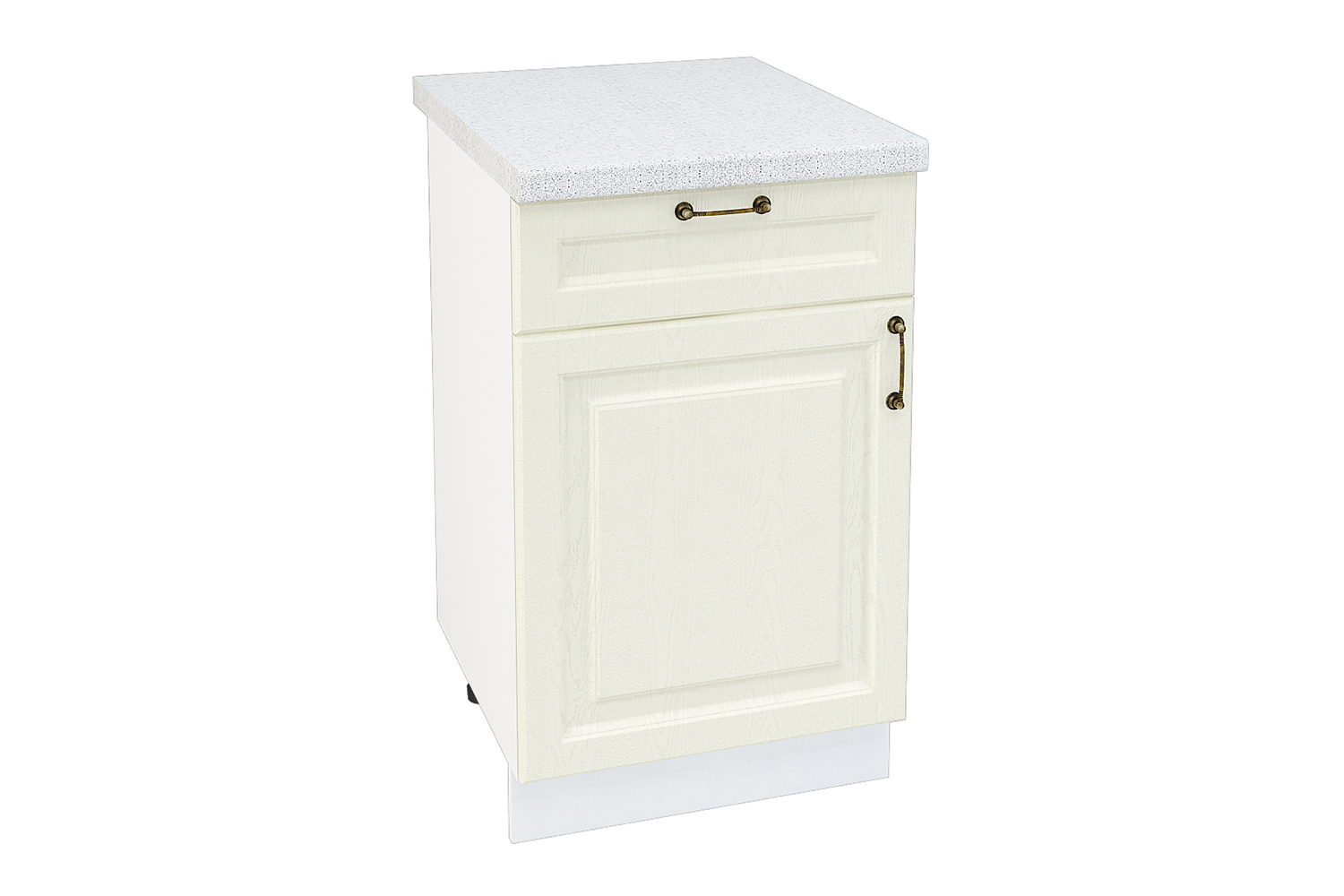 Изображение товара Напольный шкаф Франция с ящиком 50x81.60x47.80 см фасад кремовый МДФ каркас белый ЛДСП Kameol