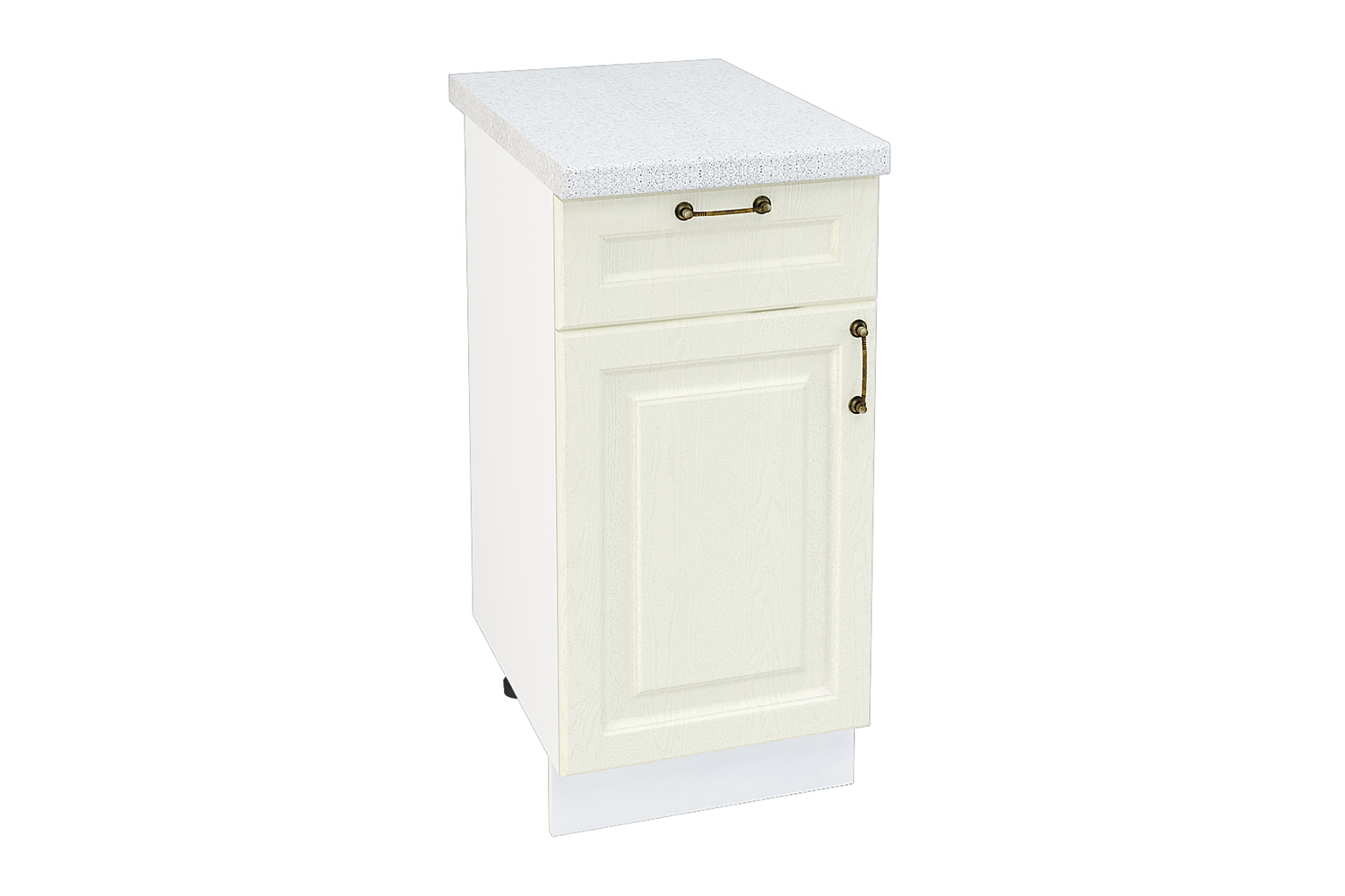 Изображение товара Напольный шкаф Франция с ящиком 40x81.60x47.80 см фасад кремовый МДФ каркас белый ЛДСП Kameol