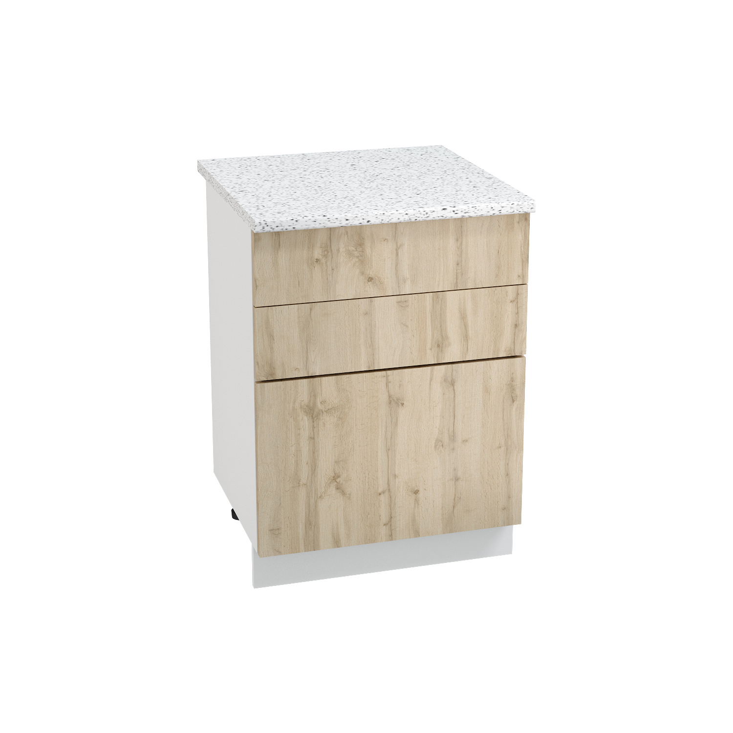 Изображение товара Напольный шкаф Азазель 60x81.60x47.80 см с ящиками фасад дуб вотан ЛДСП каркас белый ЛДСП Kameol УТ000568407