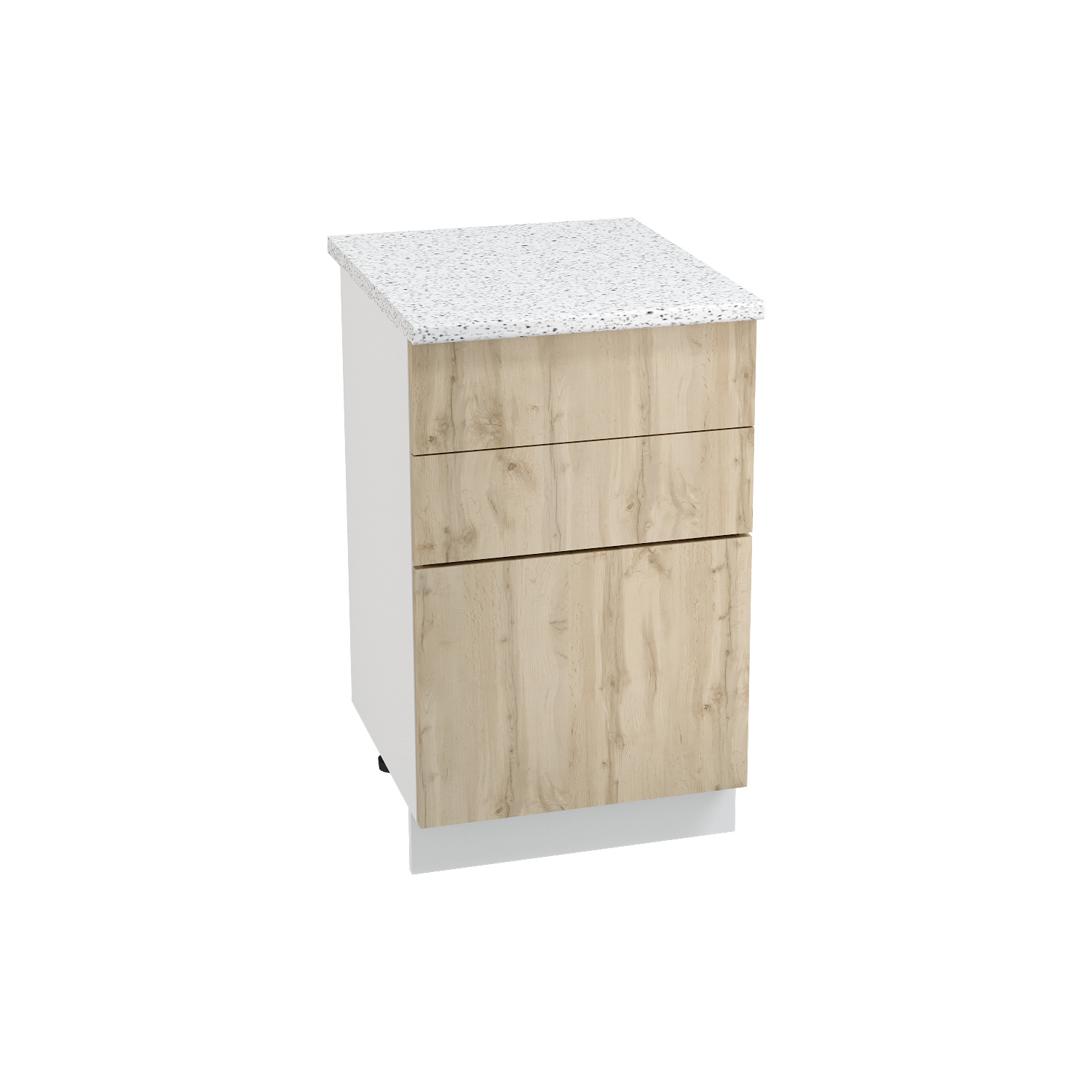 Изображение товара Напольный шкаф Азазель 50x81.60x47.80 см с ящиками фасад дуб вотан ЛДСП каркас белый ЛДСП Kameol УТ000568406