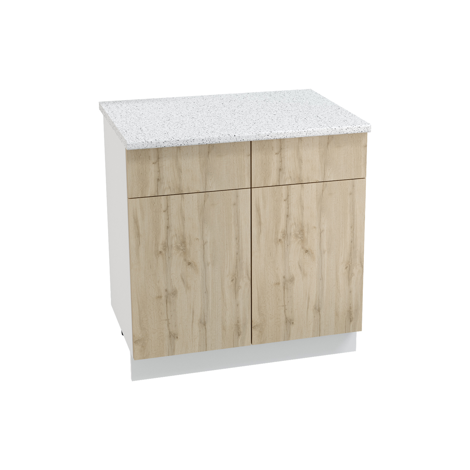 Изображение товара Напольный шкаф Азазель 80x81.60x47.80 см с ящиком фасад дуб вотан ЛДСП каркас белый ЛДСП Kameol