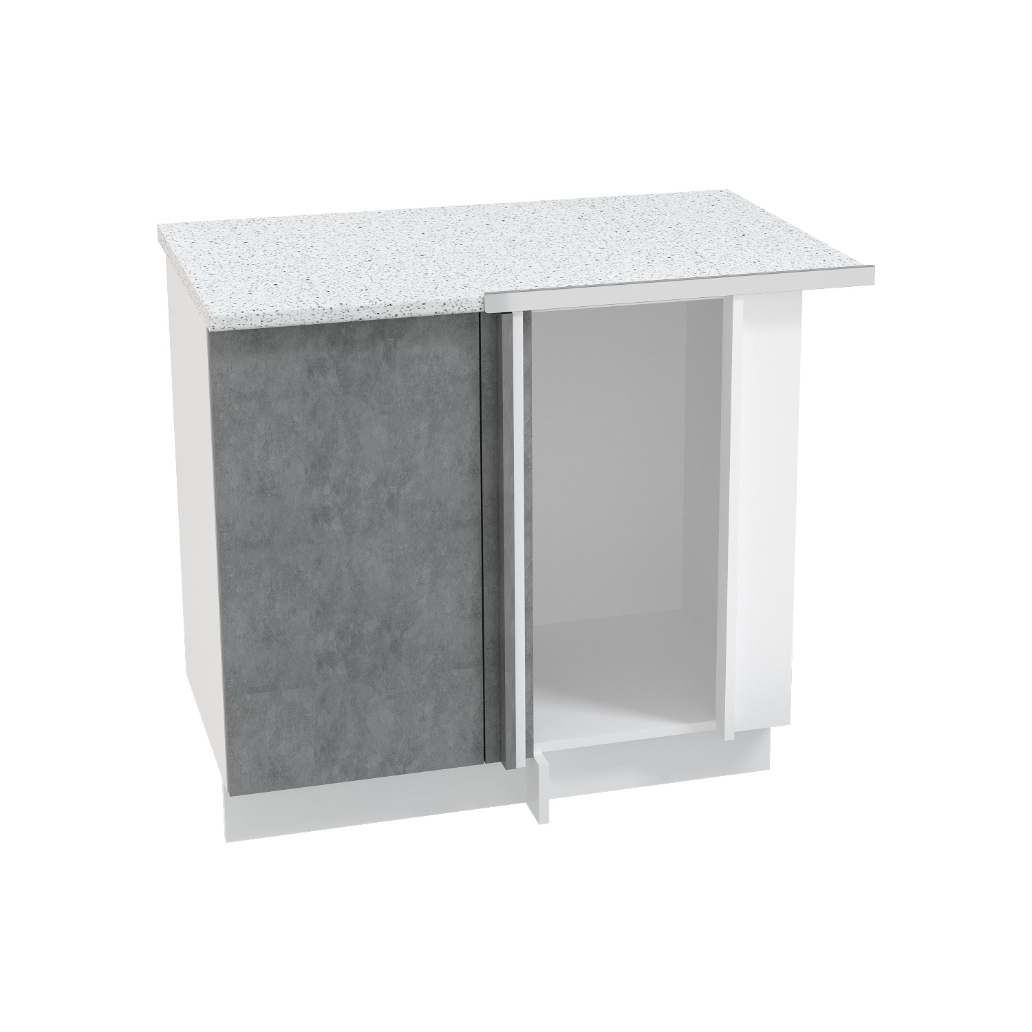Изображение товара Угловой напольный шкаф Азазель 88.80x81.60x57.40 см фасад бетон ЛДСП каркас белый ЛДСП Kameol