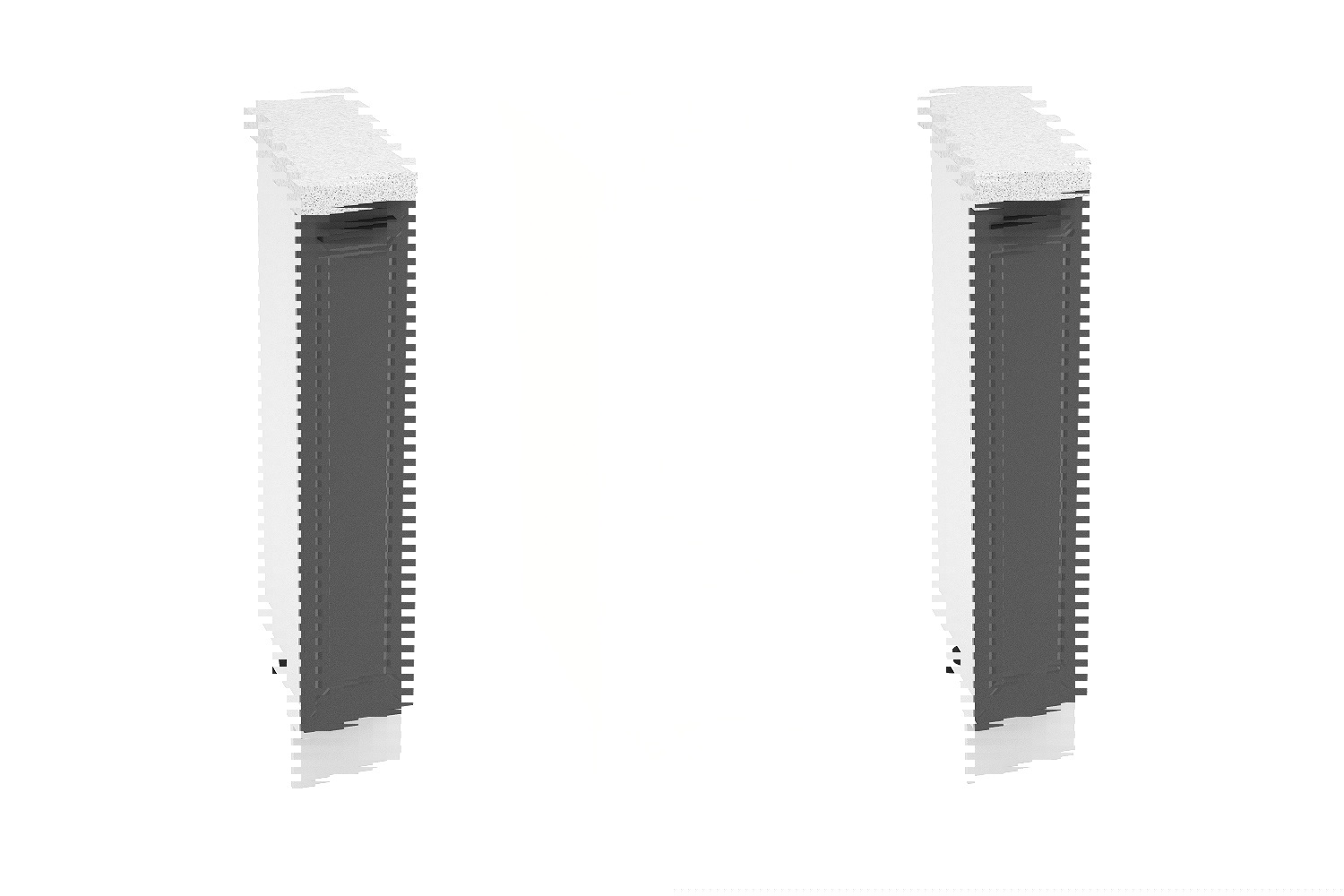 Изображение товара Напольный шкаф KAMEOL Горный ледник Белый с МДФ фасадом и темно-серым фасадом 81.6 см