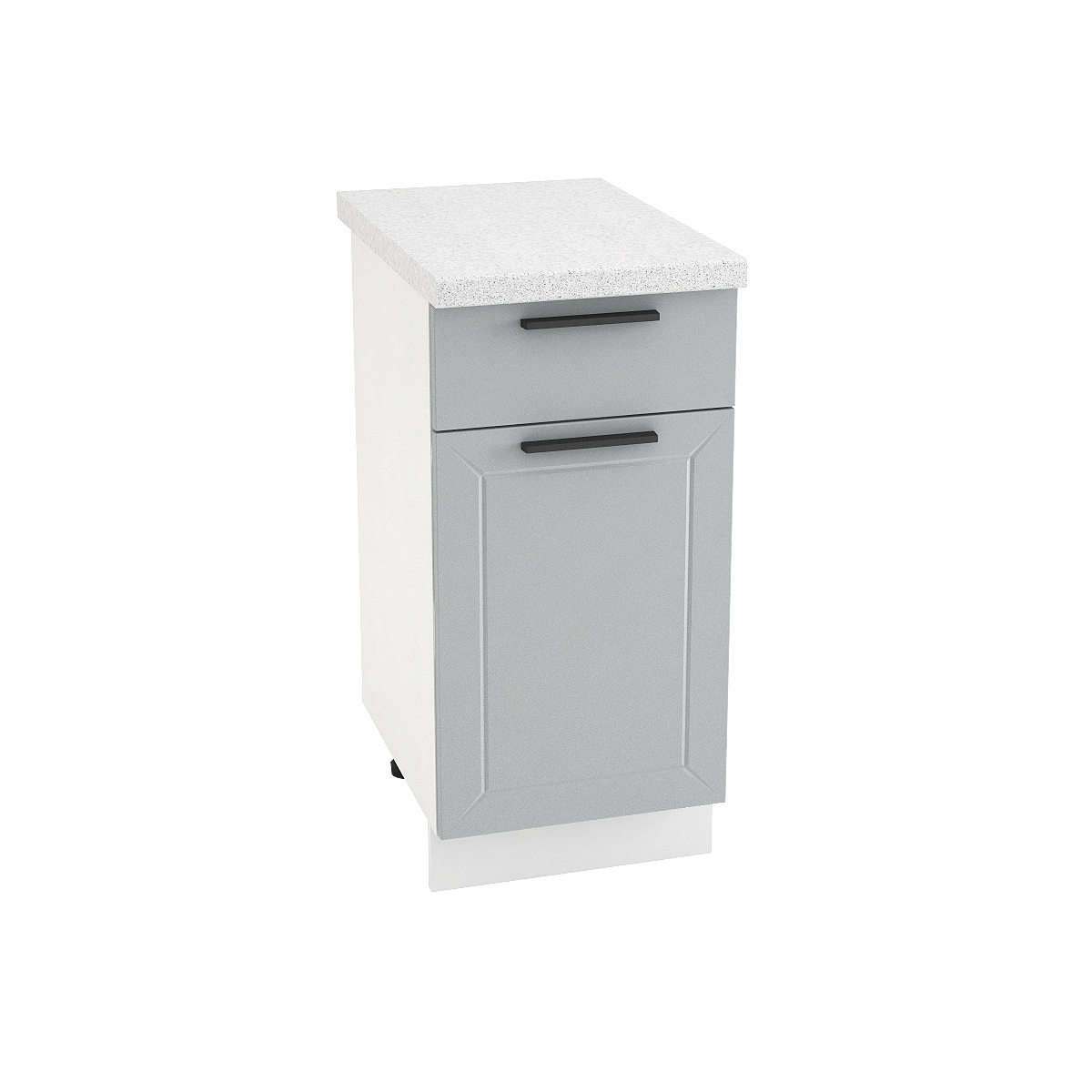 Изображение товара Напольный шкаф Горный ледник с ящиком 40x81.60x47.80 см фасад серый МДФ каркас белый ЛДСП Kameol