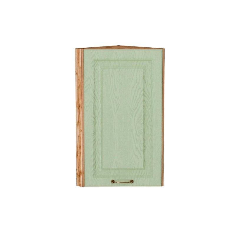 Изображение товара Торцевой навесной шкаф Франция 30x71.60x31.80 см фасад светло-зеленый МДФ каркас дуб вотан ЛДСП Kameol