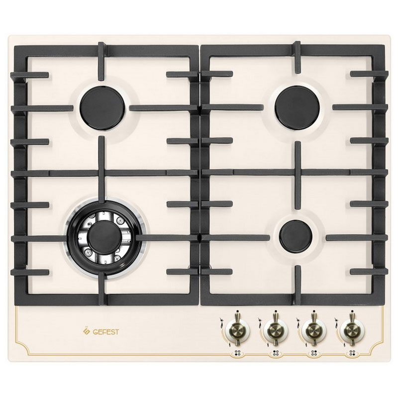 Изображение товара Газовая варочная панель Gefest ПВГ 1214-01 К55 4 конфорки эмаль кремовая