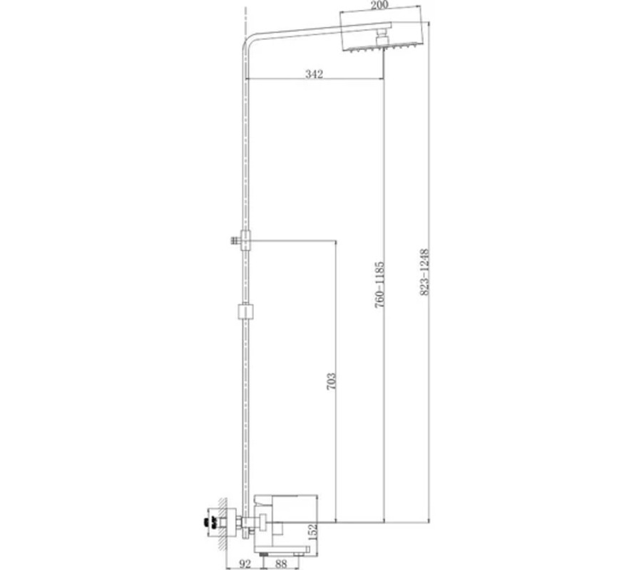 Изображение товара Душевая стойка Haiba Hb23803-7 3 режимная цвет черный матовый