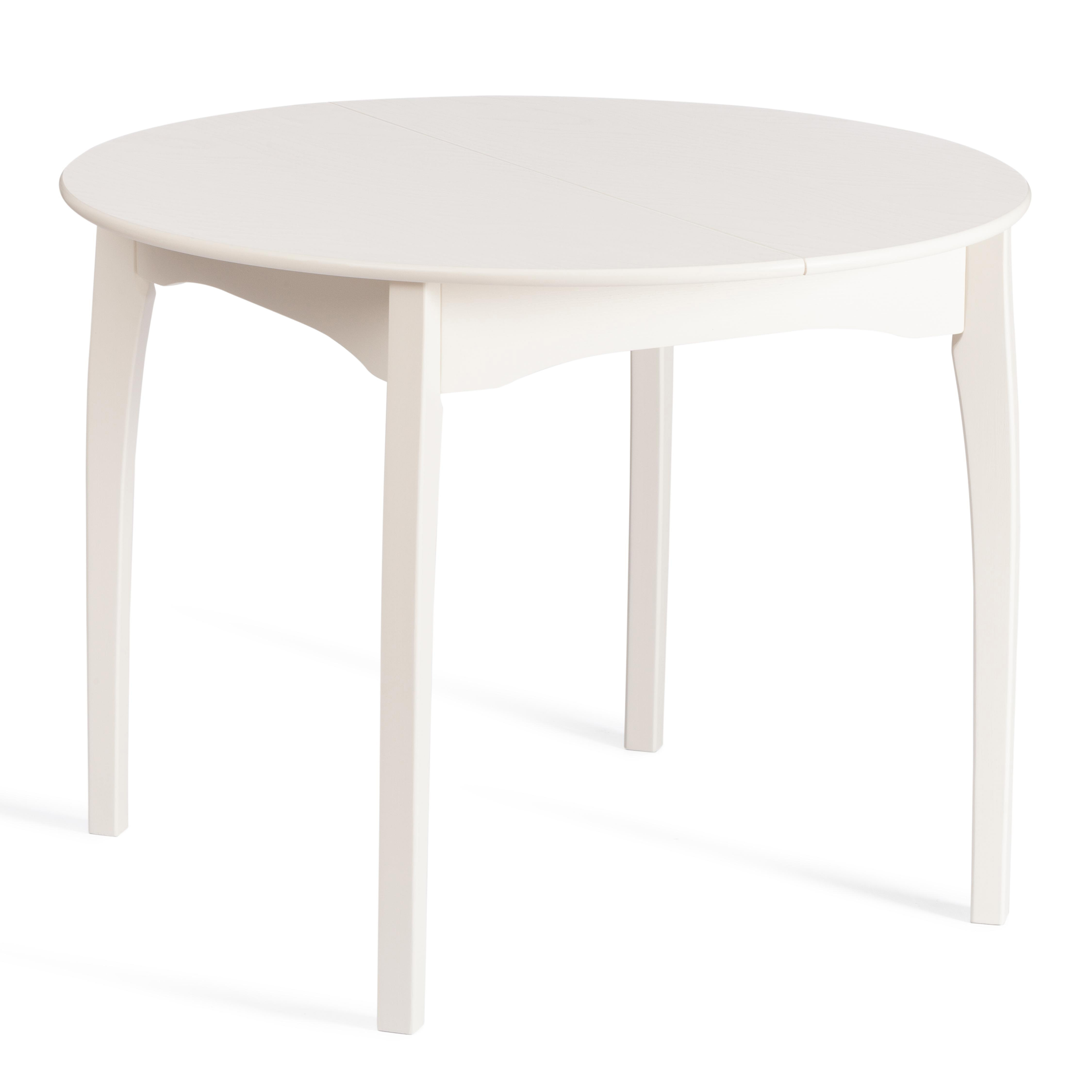 Изображение товара Кухонный стол круглый Tetchair Diamante 100x100 см бук цвет белый с оттенком слоновой кости
