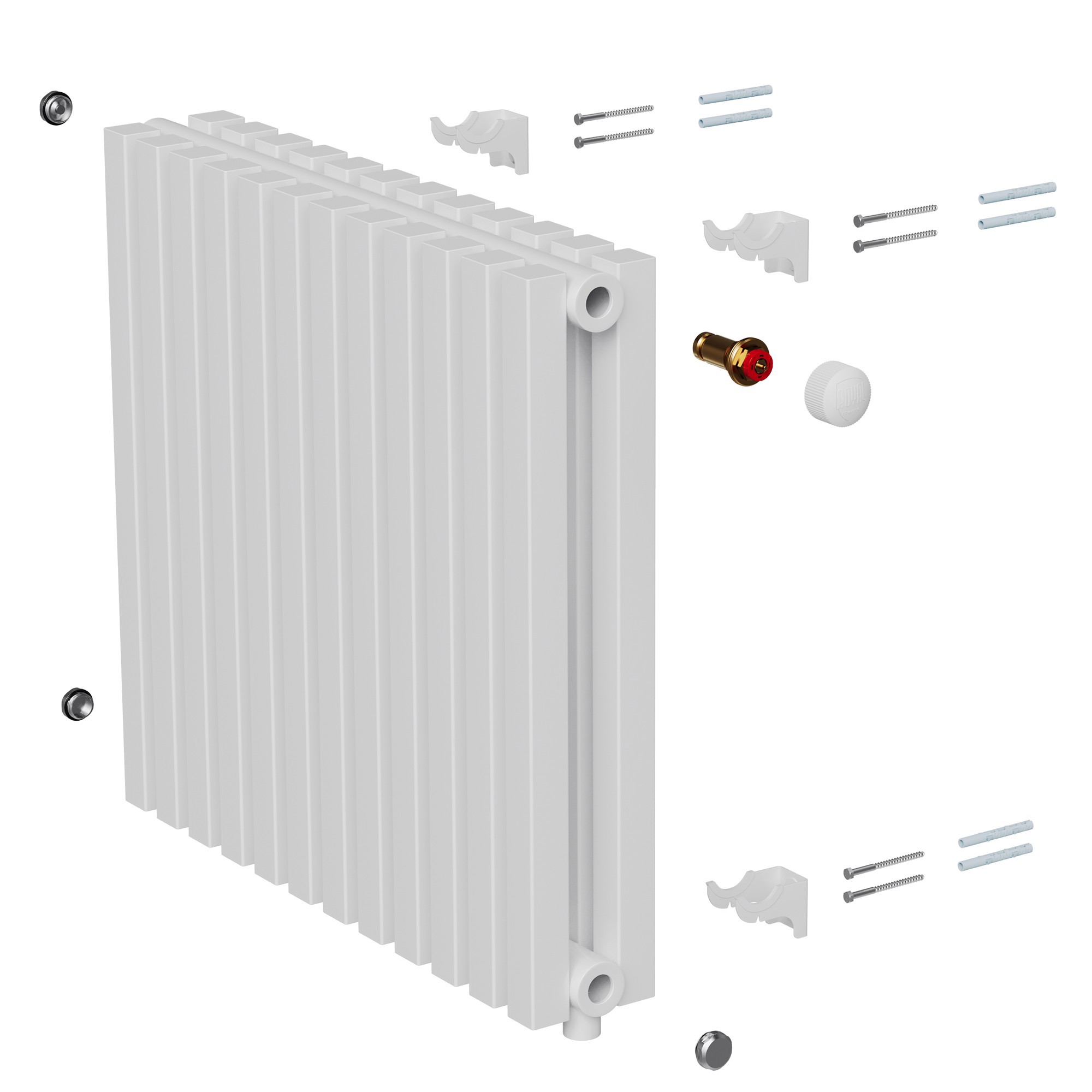 Изображение товара Радиатор трубчатый Royal Thermo Shift Q30 12 секций белый или черный для водяного отопления