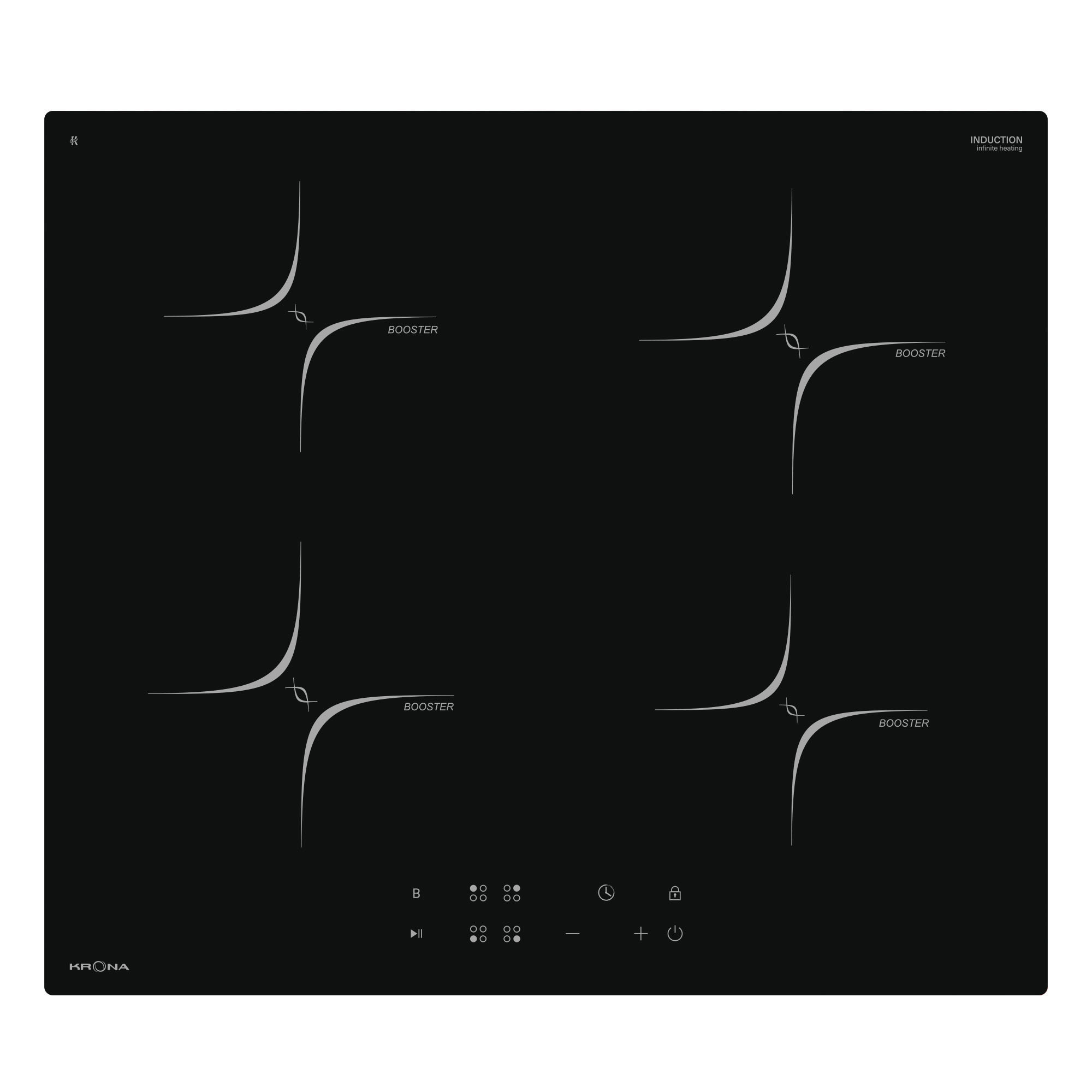 Изображение товара Индукционная варочная панель Krona VIRGOLA 60 BL 4 конфорки черный 60 см