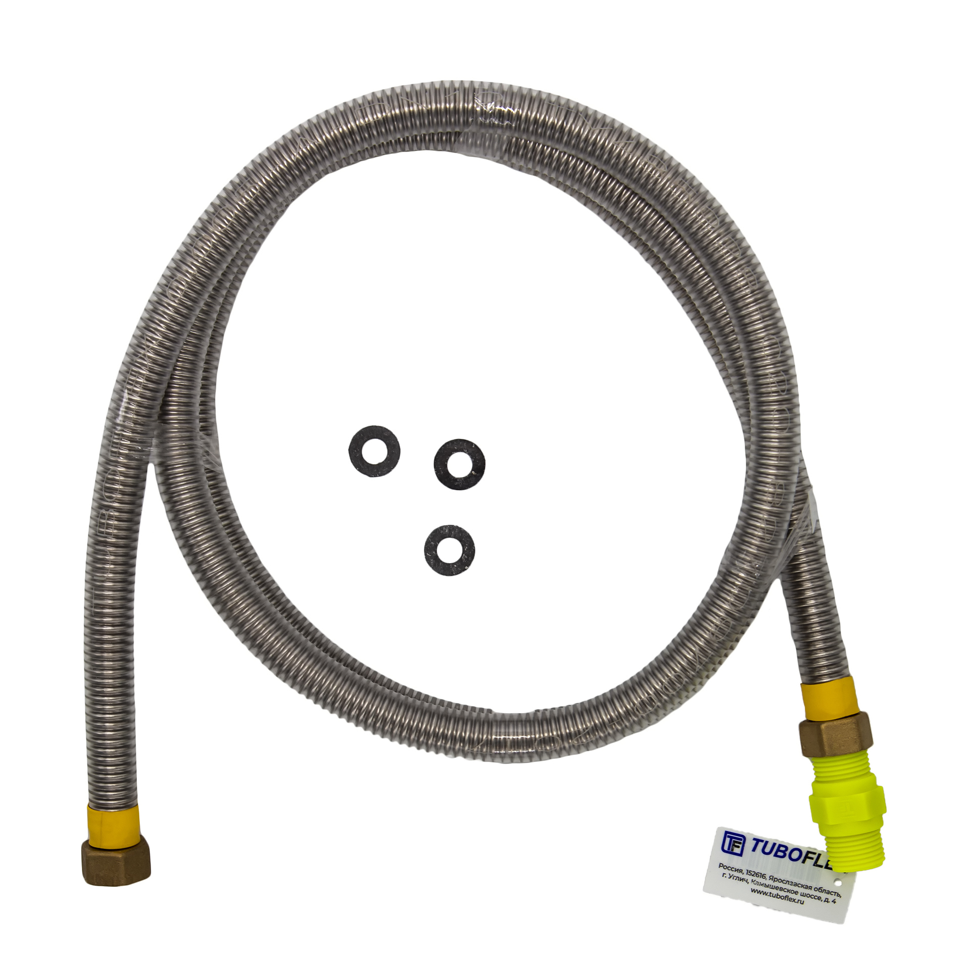 Изображение товара Газовая подводка сильфонная диэлектрическая Tuboflex 1/2" 200 см нержавеющая сталь