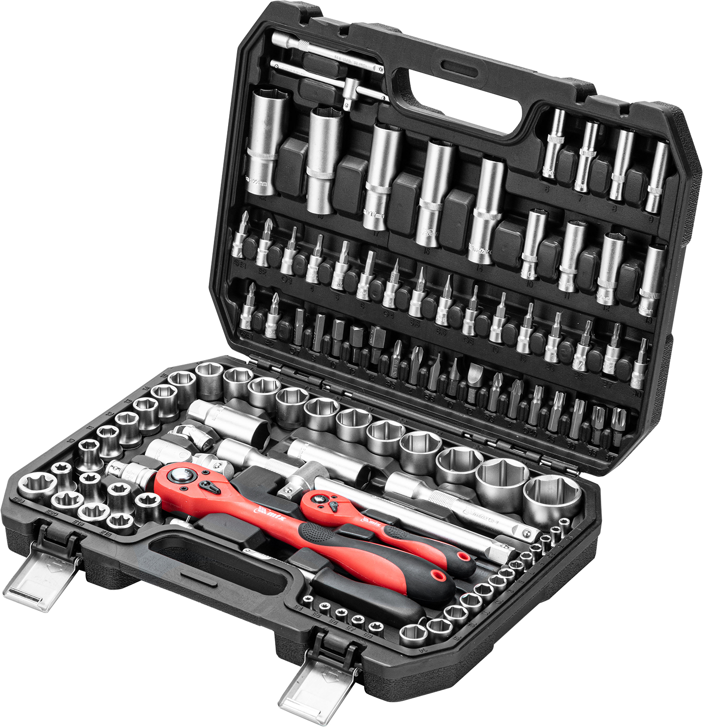 Изображение товара Набор ключ со сменными насадками MTX 135119, 108 шт, 1/4 и 1/2 дюйма, хромированный, профессиональн