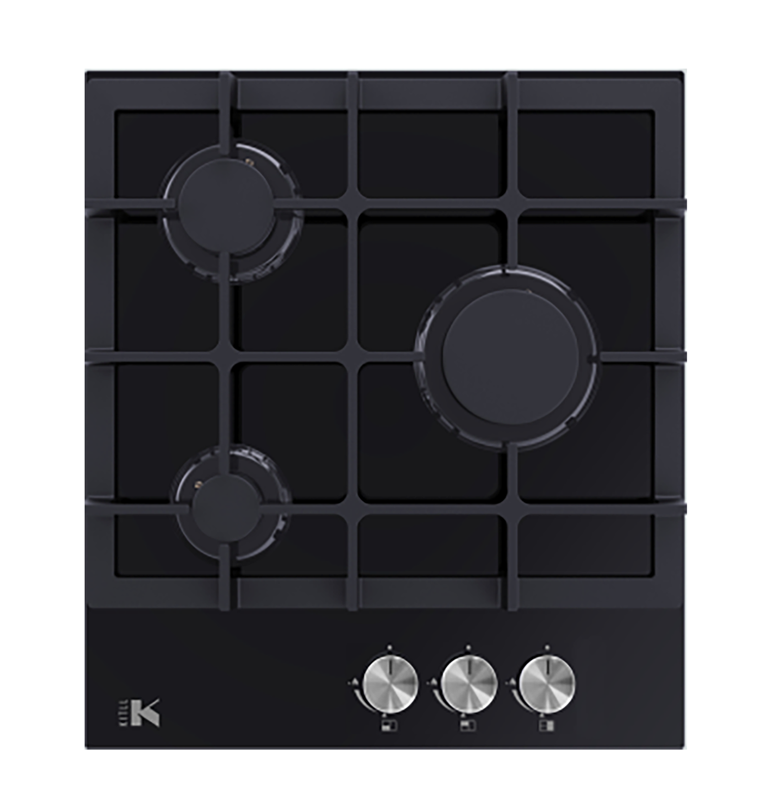 Газовая варочная панель Kitll KGG 4501 BLACK 45 см 3 конфорки цвет чёрный - 1