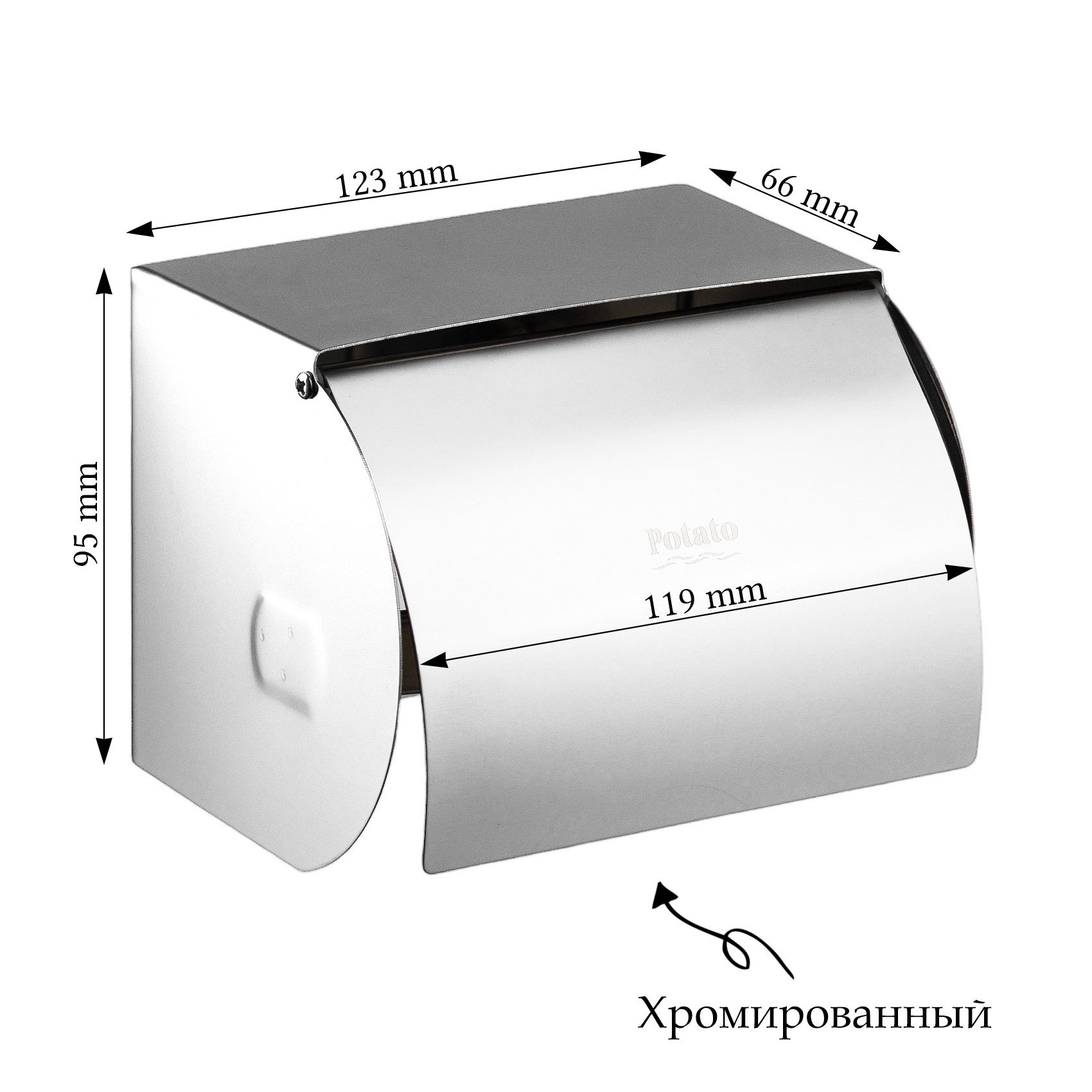Изображение товара Диспенсер для туалетной бумаги POTATO P304 настенный хромированный