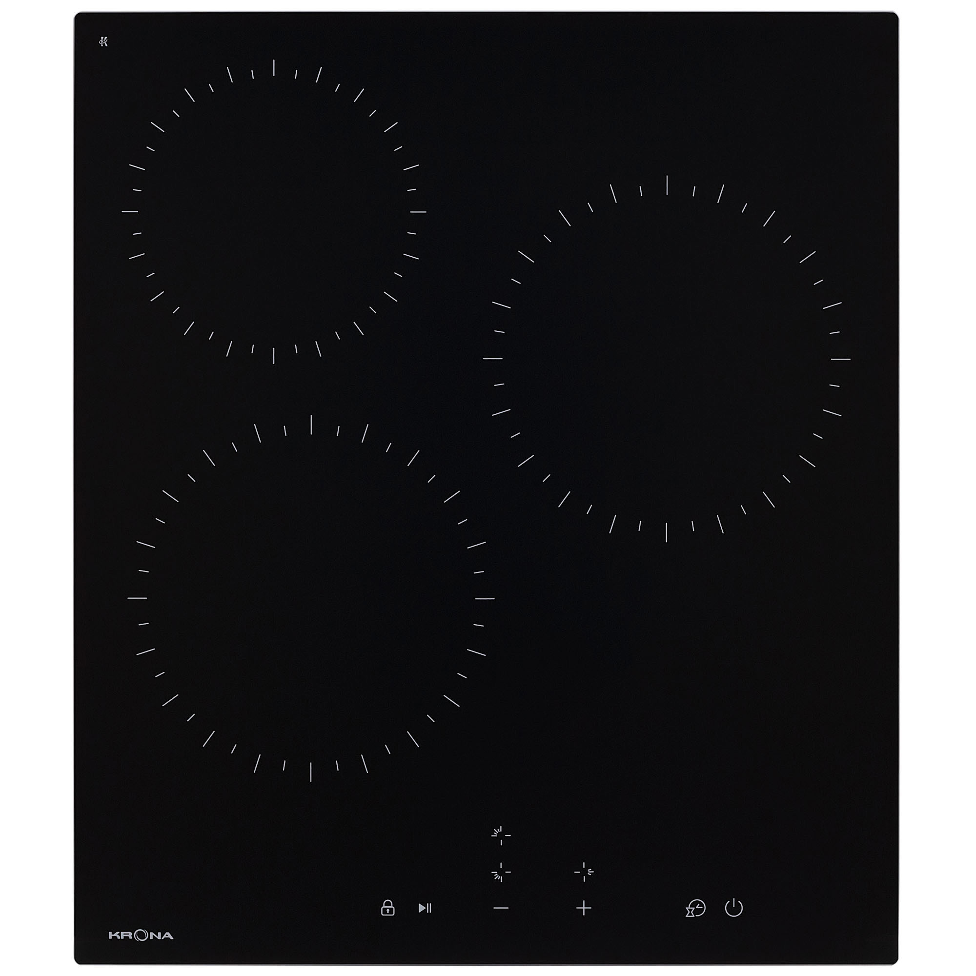 Изображение товара Электрическая варочная панель Krona Zauber 45 BL TK 45 см 3 конфорки цвет черный